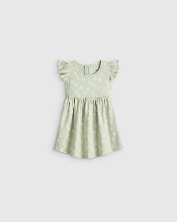 Organic Cotton Sleeveless Ruffle Dress 