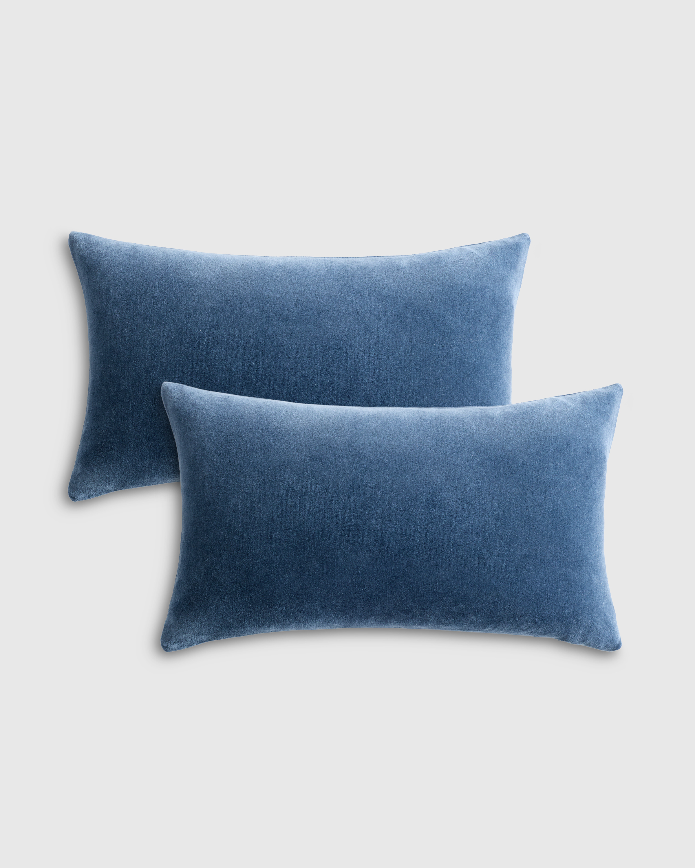 Classic Cotton Velvet Pillow Cover (Set of 2) - Glacier Blue, 12x20