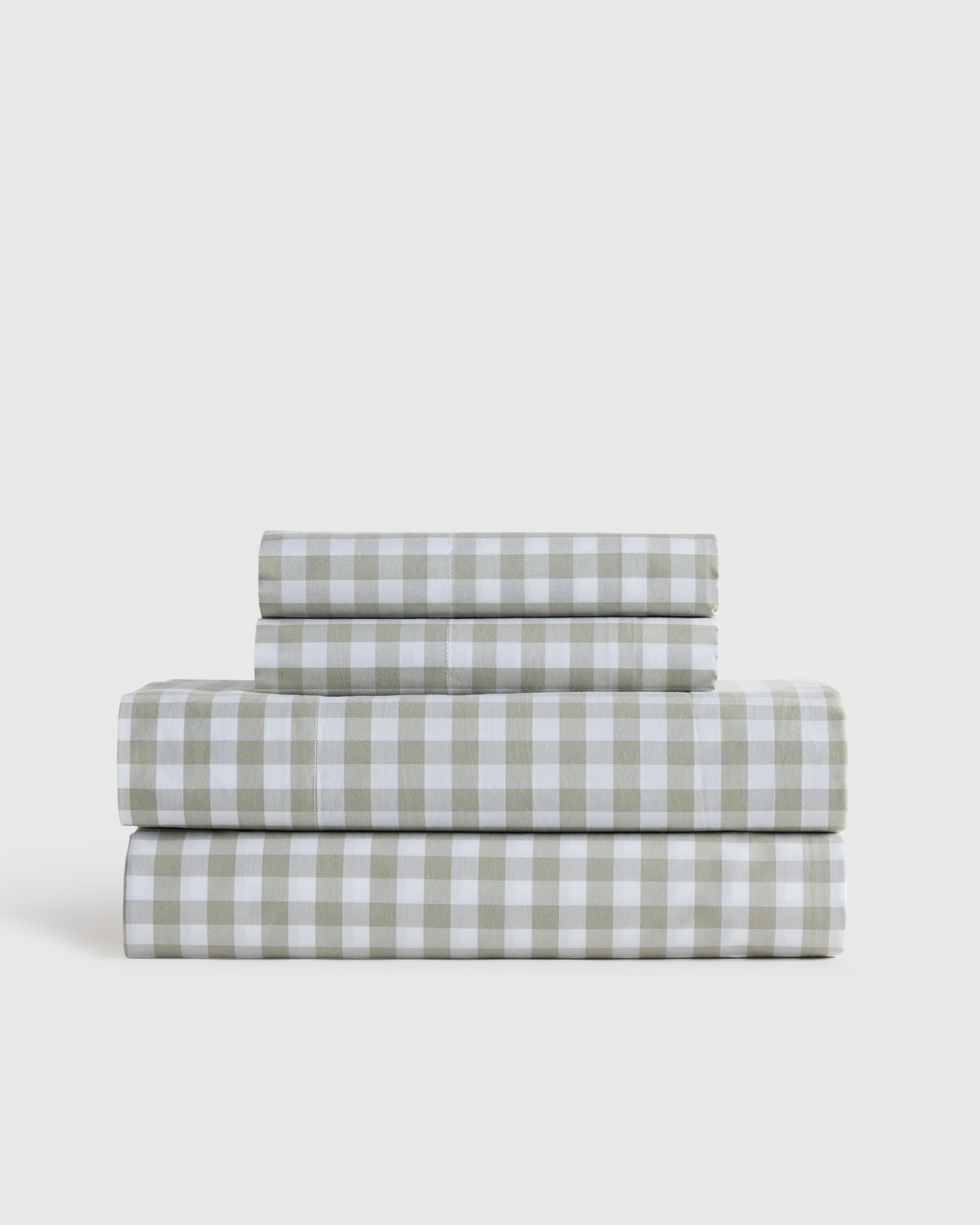 Organic Crisp Percale Gingham Sheet Set
