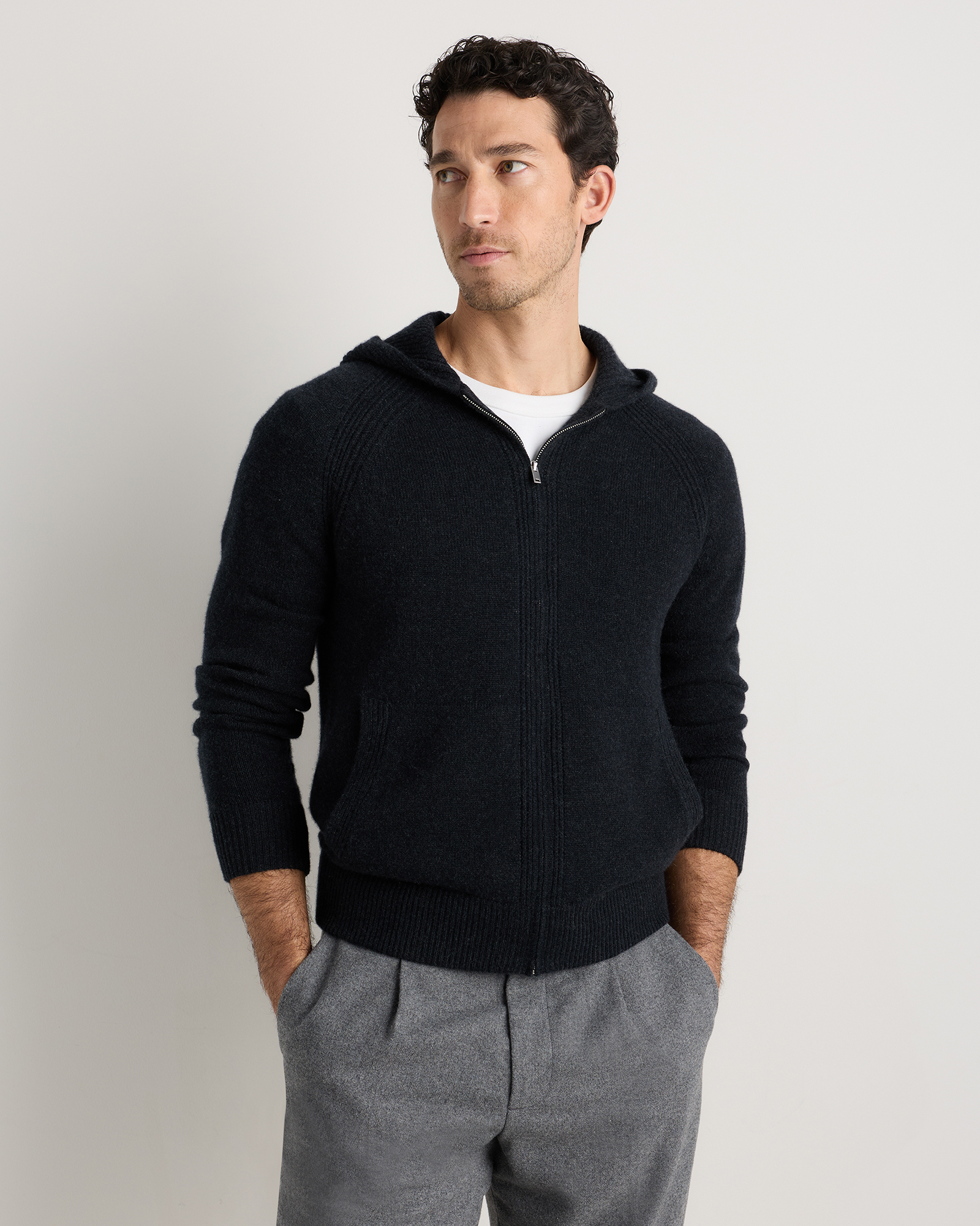 Luxe Baby Cashmere Bomber Hoodie