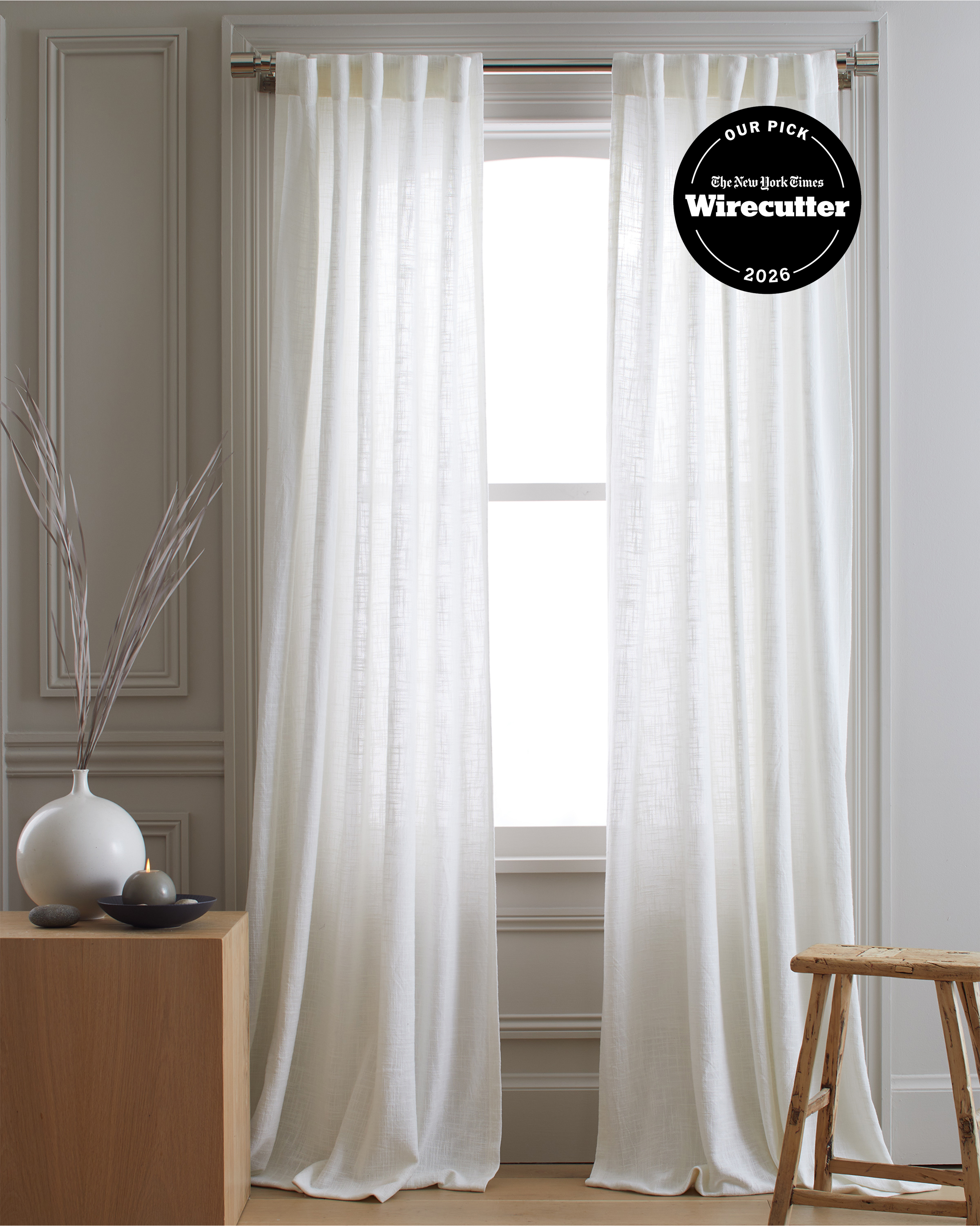 Cotton Sheer Curtain Set (Set of 2)