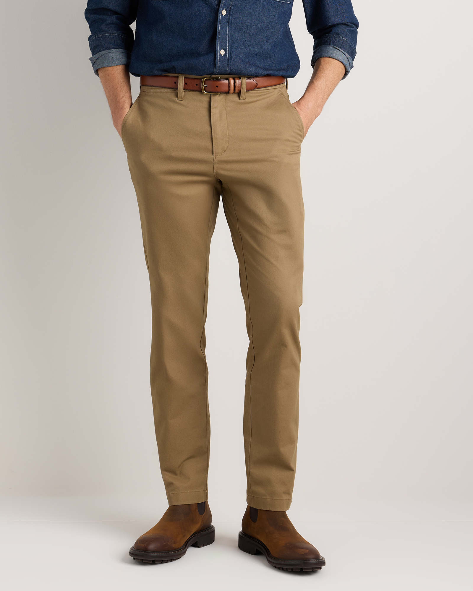Organic Cotton Stretch Chino Pants - Straight