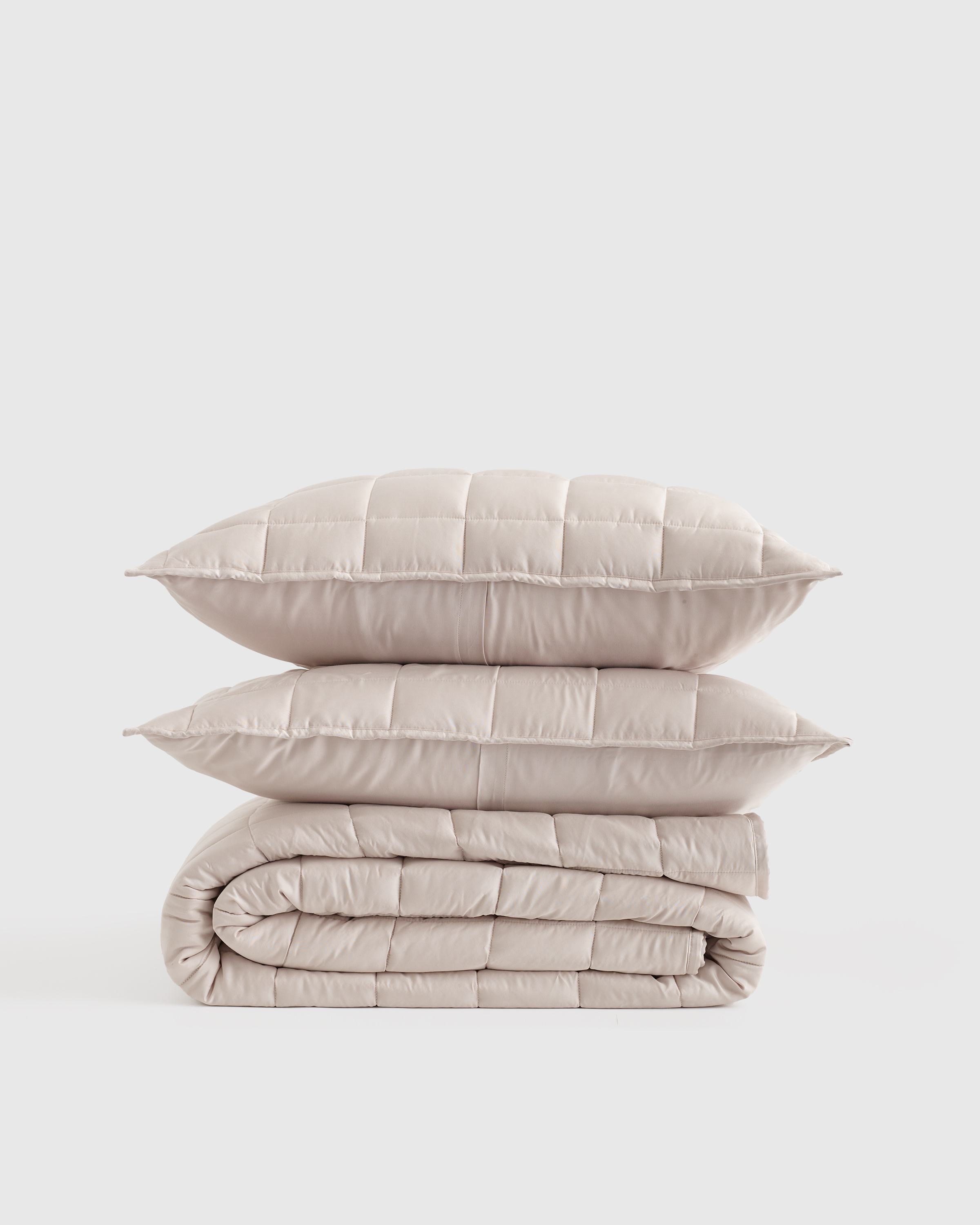 Bamboo Box Quilt Set - Sand, King/Cal King