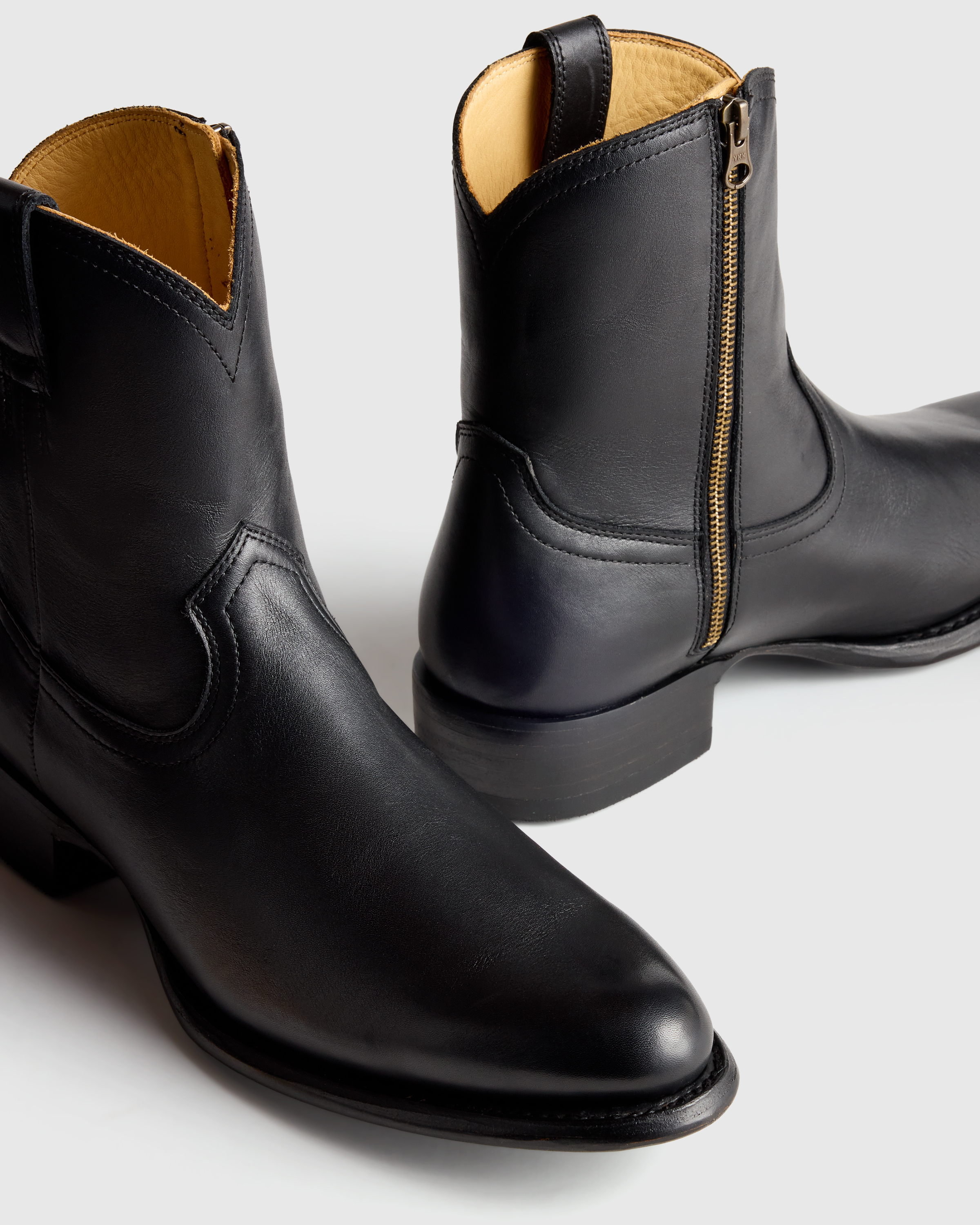 Quince Crafted Leather Western Zip Boot Dark Chocolate 8.5 Goat Cow Leather Quince Crafted Leather Western Zip Boot Dark Chocolate 8.5  main image 4