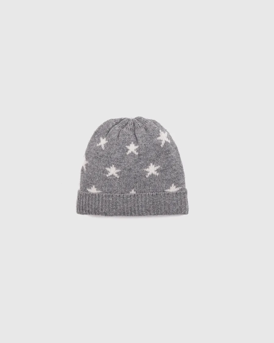 cashmere toddler beanie grey star