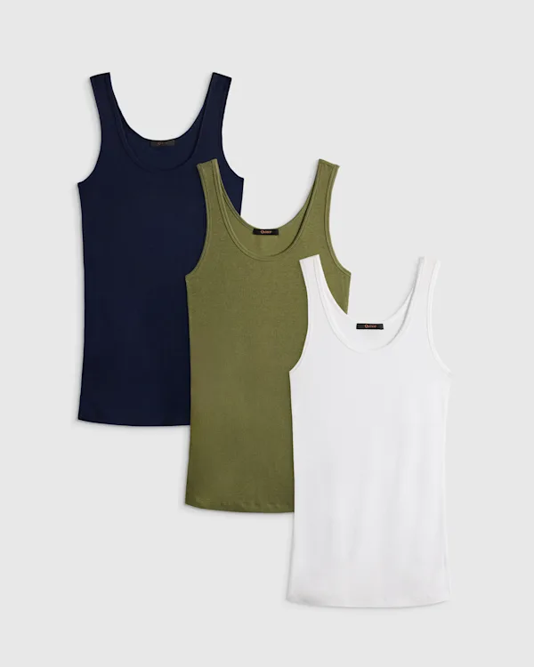 Bamboo Rib Maternity Scoop Neck Tank (3-Pack)