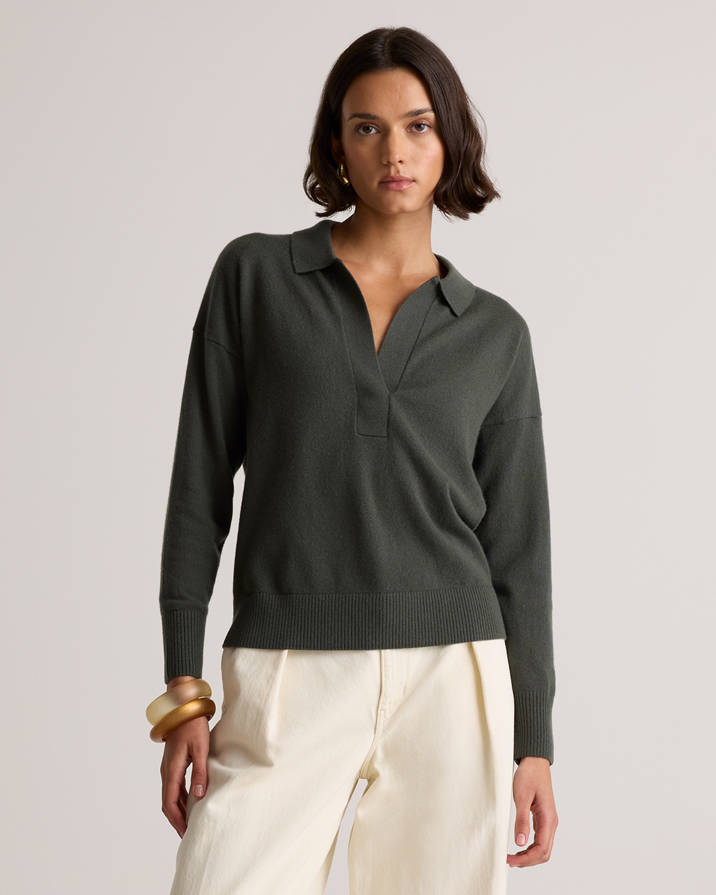 トップス 25AW cash&barba Mongolian Cashmere POLO Mongolian Cashmere Polo Sweater