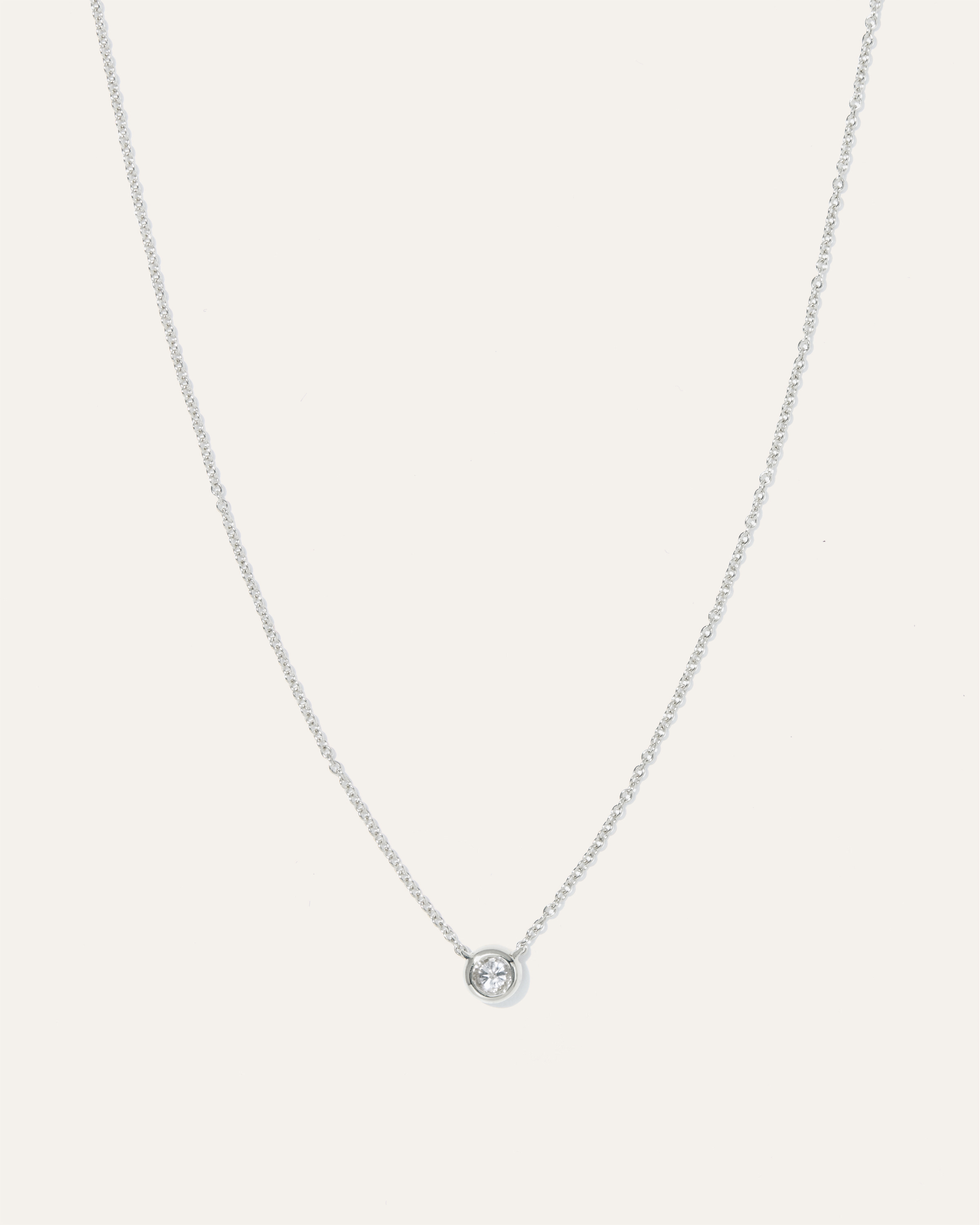 Quince Women's 14k Gold Diamond Bezel Necklace In White