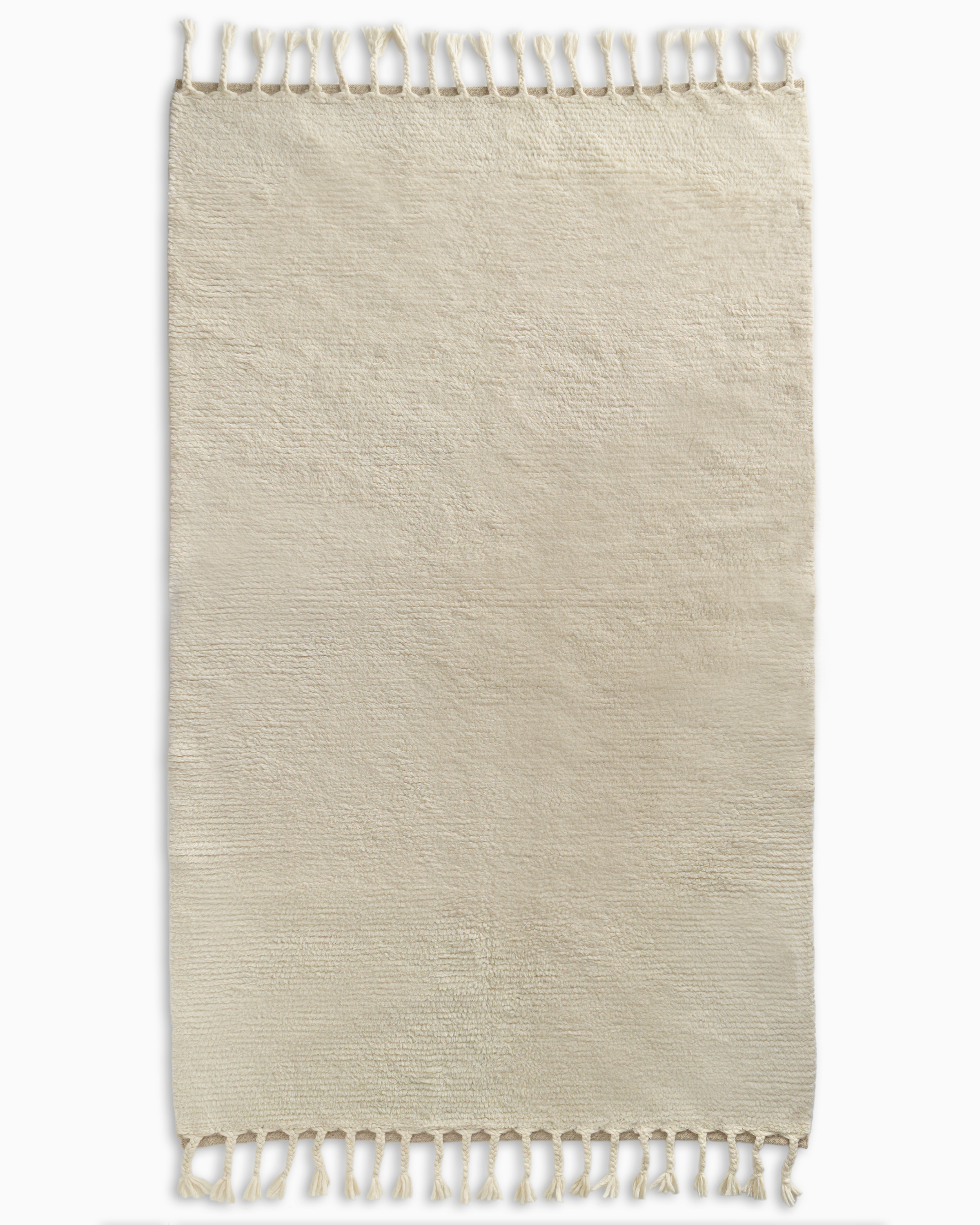 Quince Nilah Textured Wool Rug In Soft White