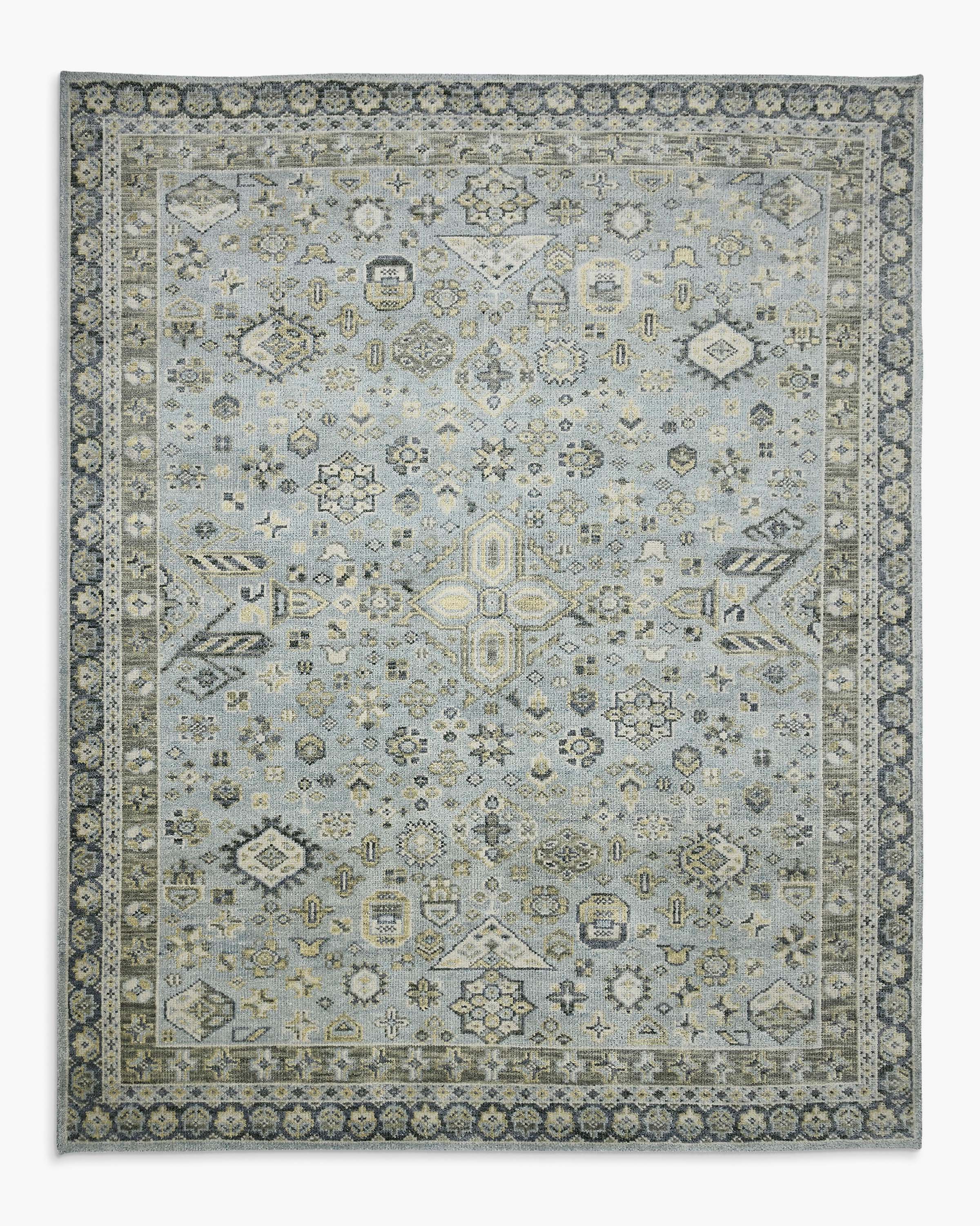 Quince Alessia Hand-knotted Wool Rug In Sky Blue