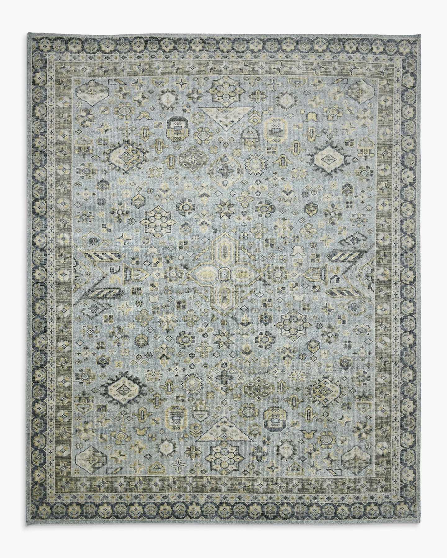 Alessia Hand-Knotted Wool Rug - Sky Blue