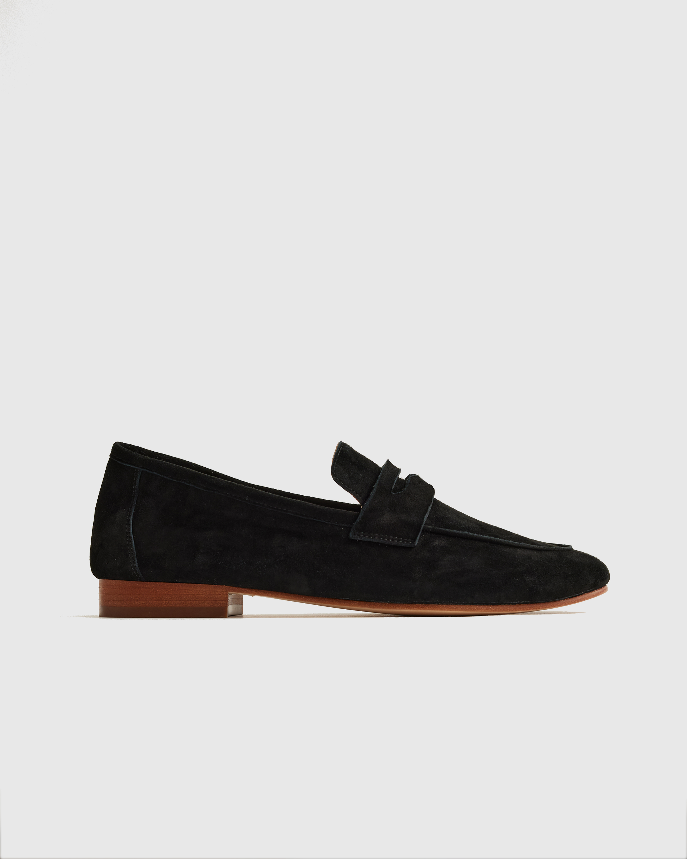 Quince Women's Italian Suede Penny Loafer In Black