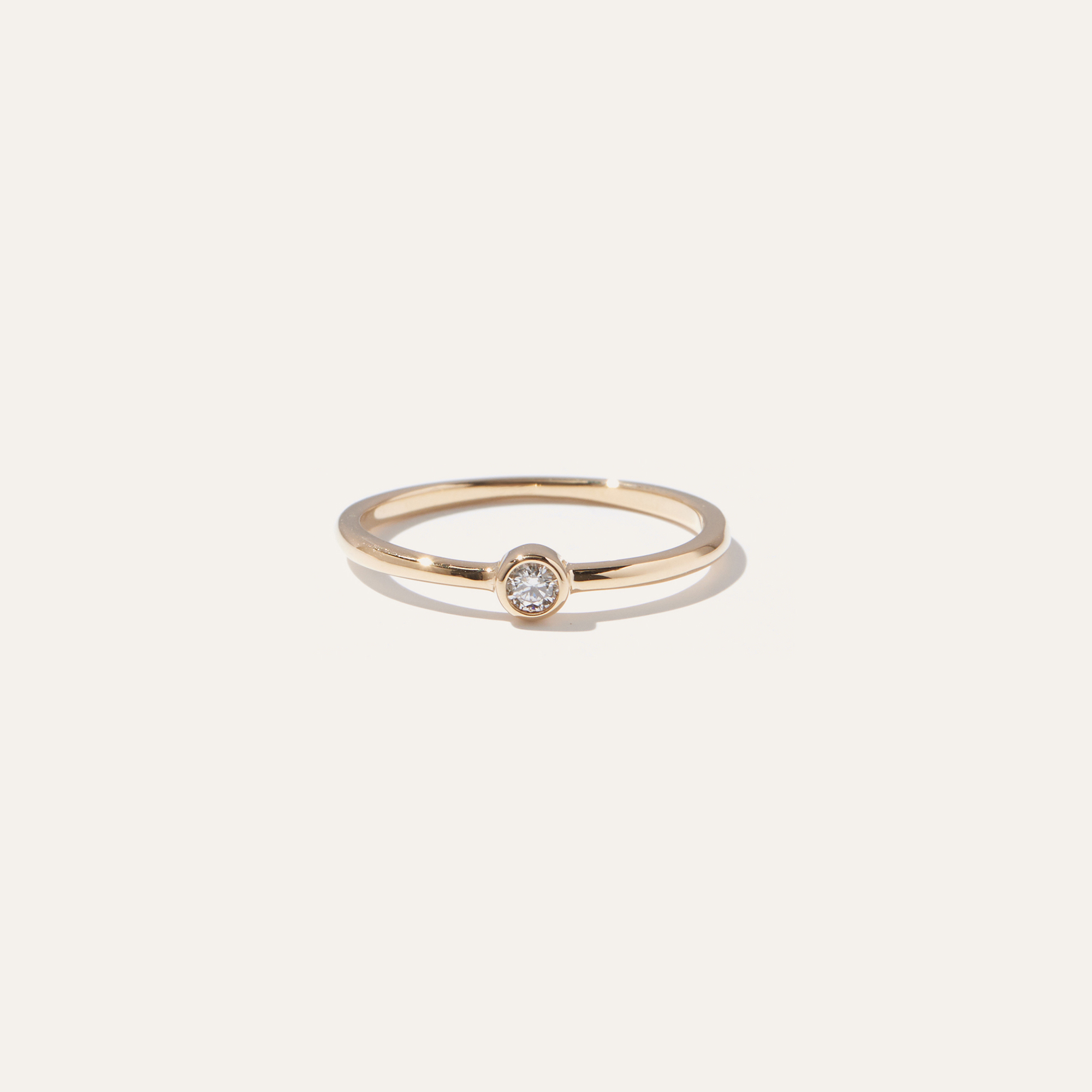 Quince Women's Solo Diamond Bezel Ring In Yellow Gold