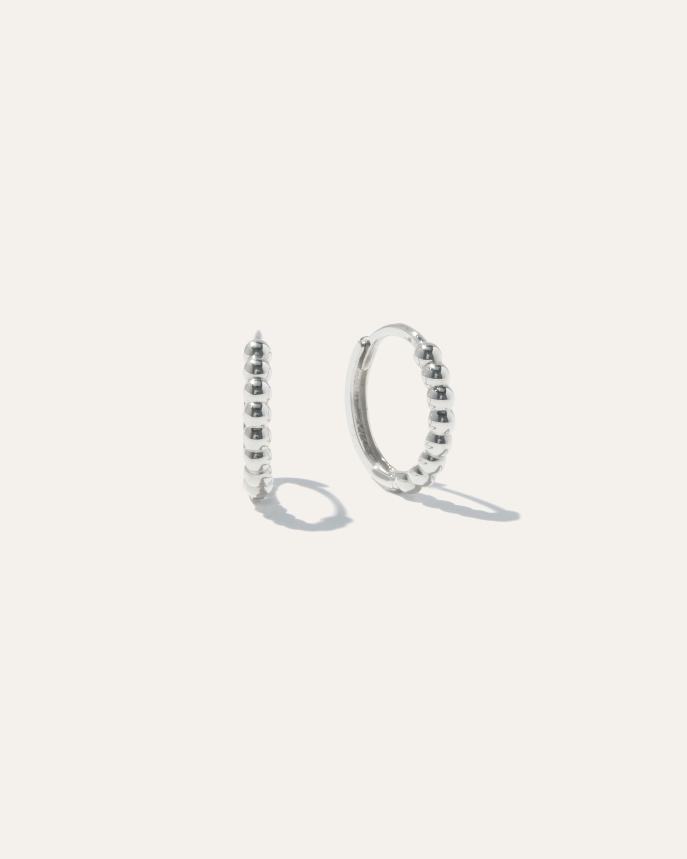 Quince Women's 14k Gold Beaded Hoop Earrings In Metallic