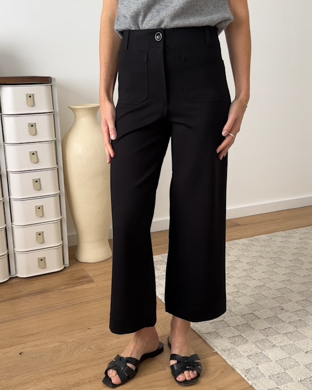 Women's Ultra-Stretch Ponte Cropped Wide Leg Pants in Dark Orchid