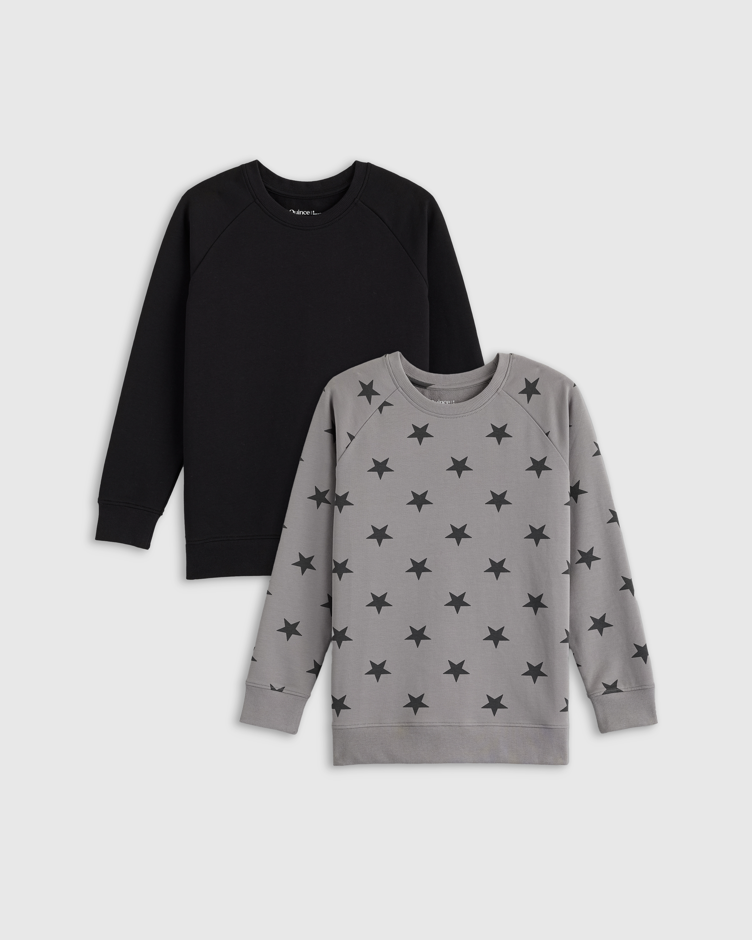 Shop Quince French Terry Crew Neck Sweatshirt 2-pack In Stars/black