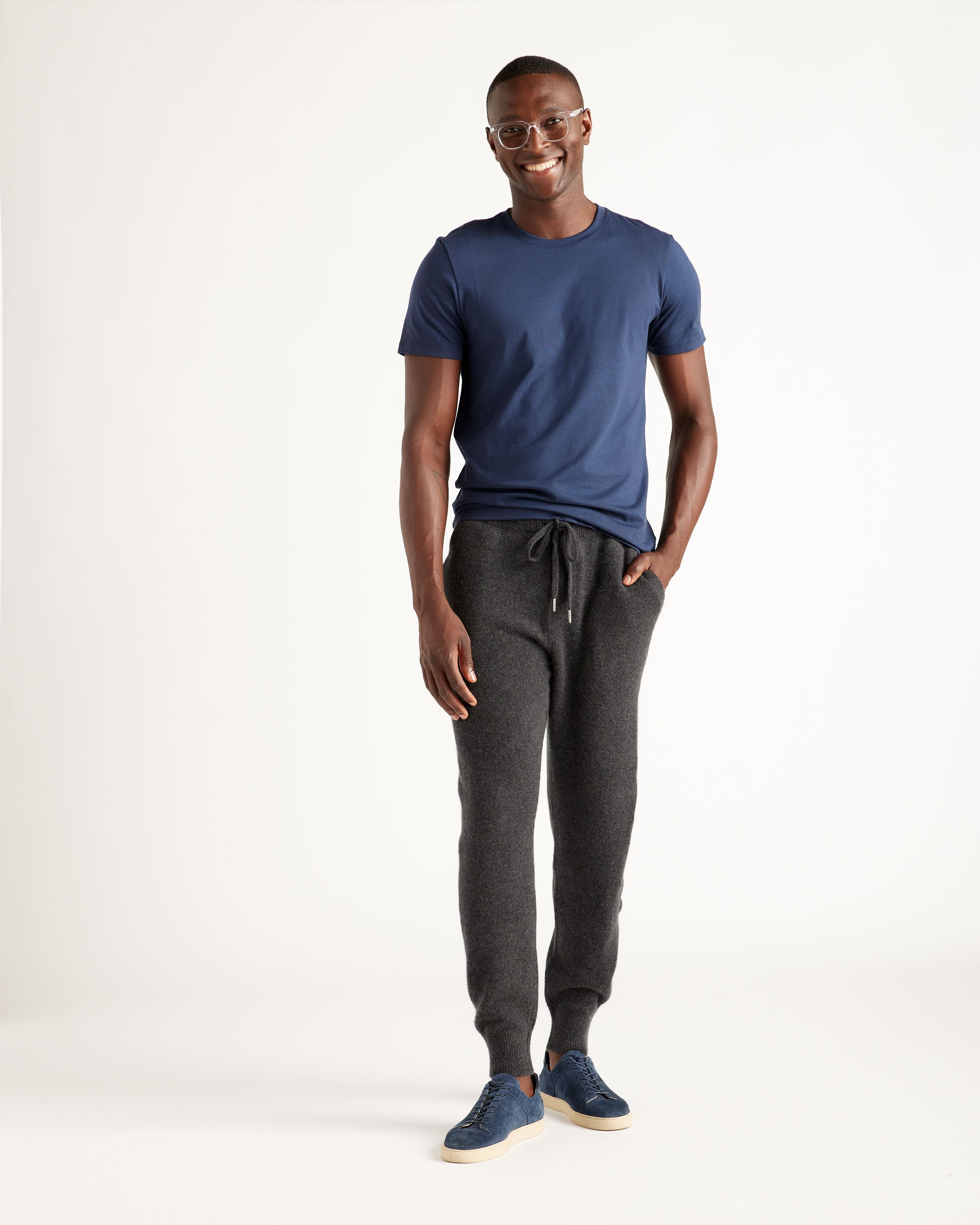 Lululemon Cotton-Cashmere Knit Mid-Rise Jogger - Heathered Black