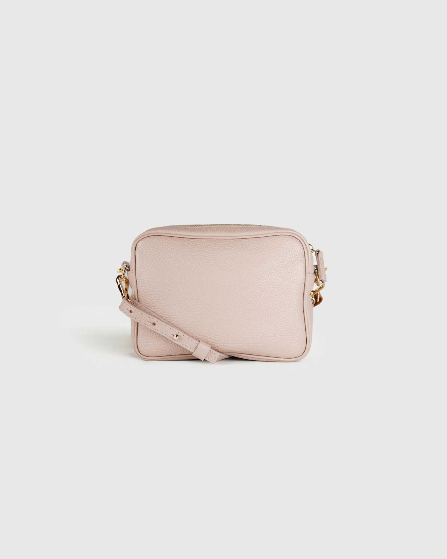 Italian Leather Crossbody Bag - Dusty Pink - 8