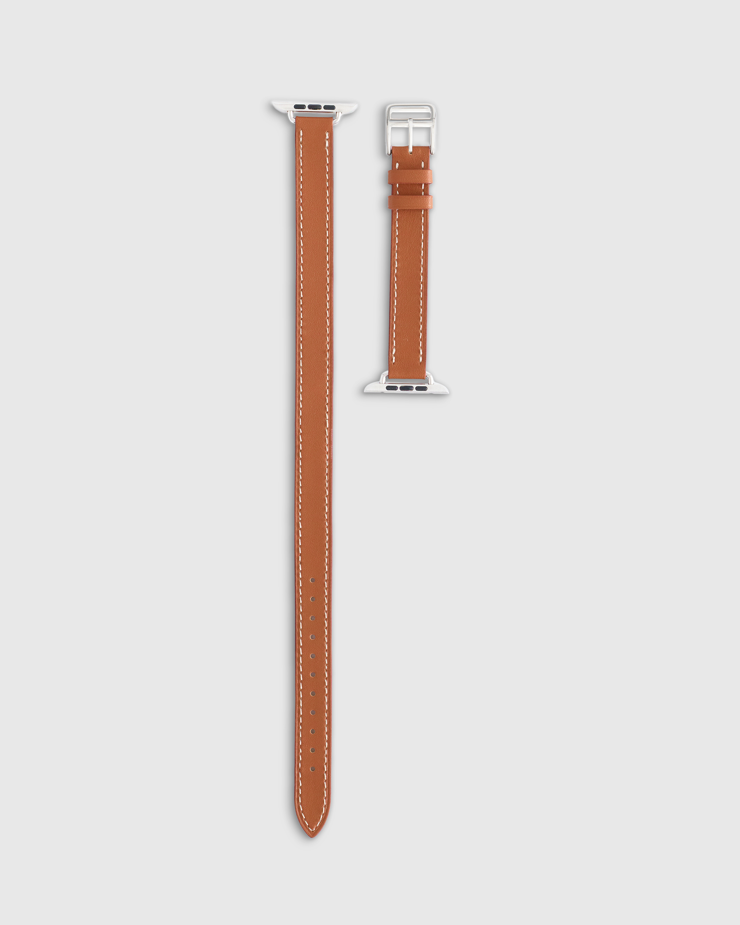 Quince Leather Double Wrap Apple Watch Band In Cognac