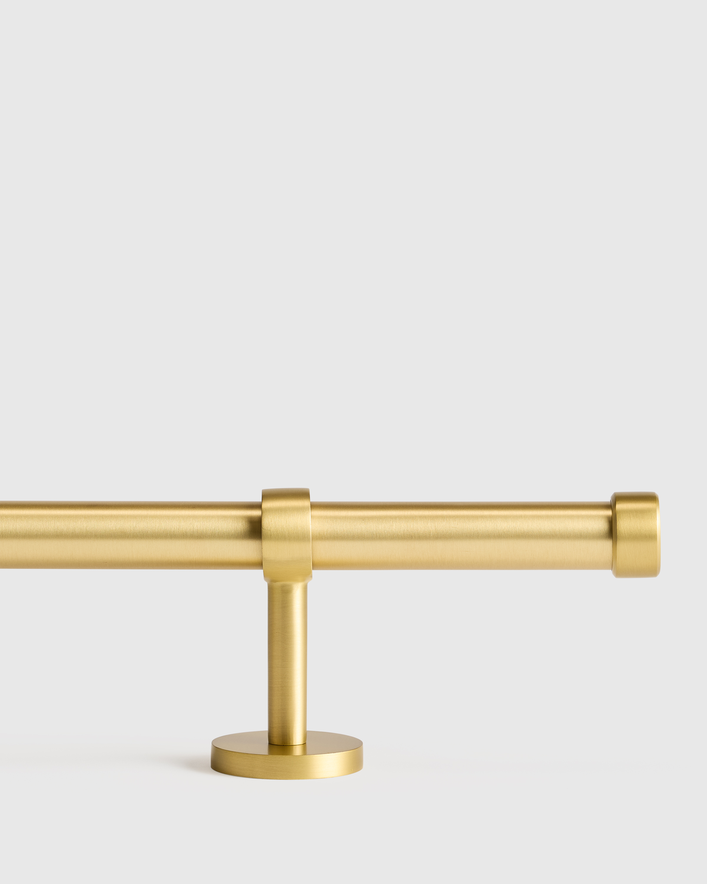 Solid Brass Curtain Rod Set with End Cap Finial - Brass, 48"-88"