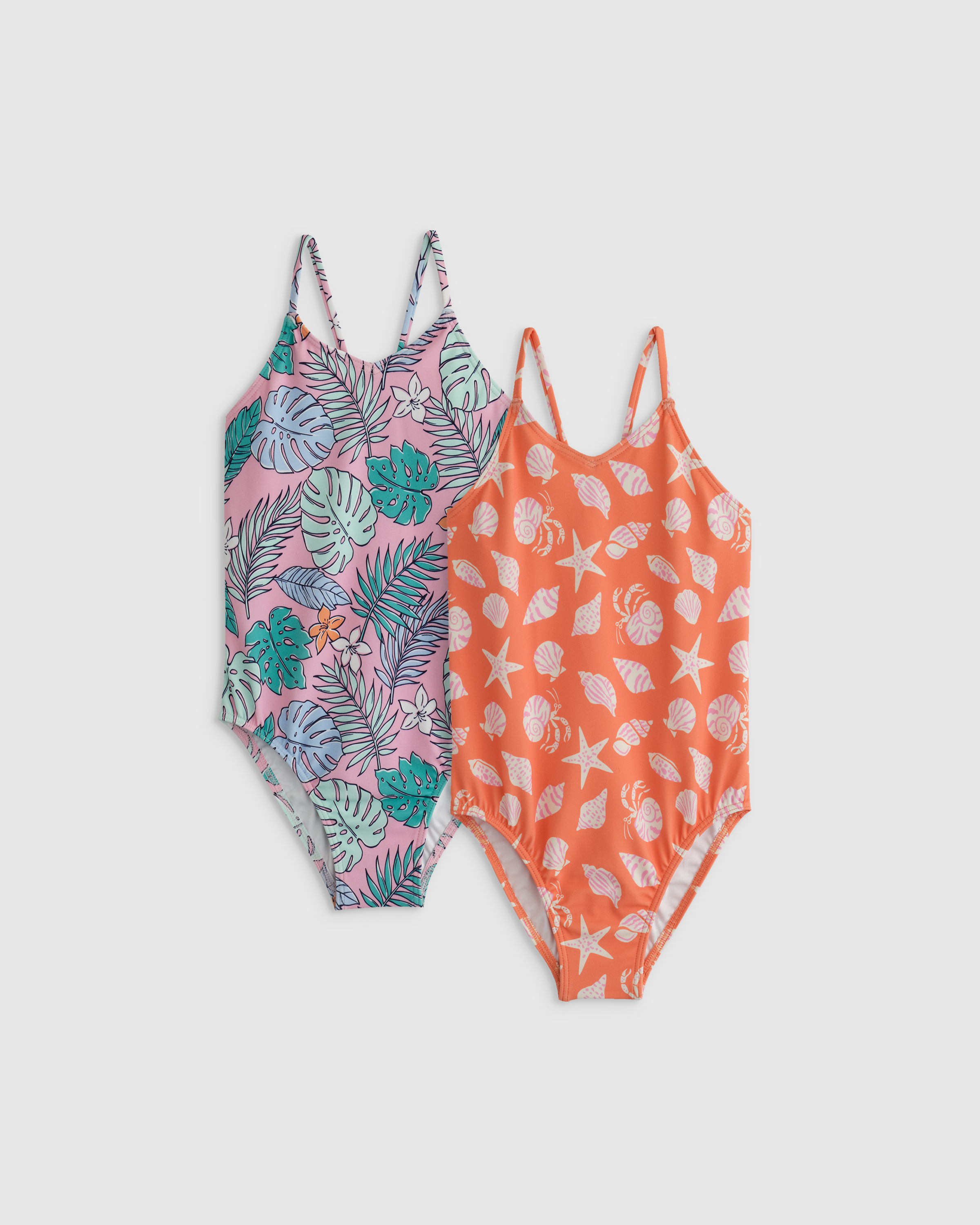 Shop Quince Sunsafe One-piece Swimsuit 2-pack In Shells/palms