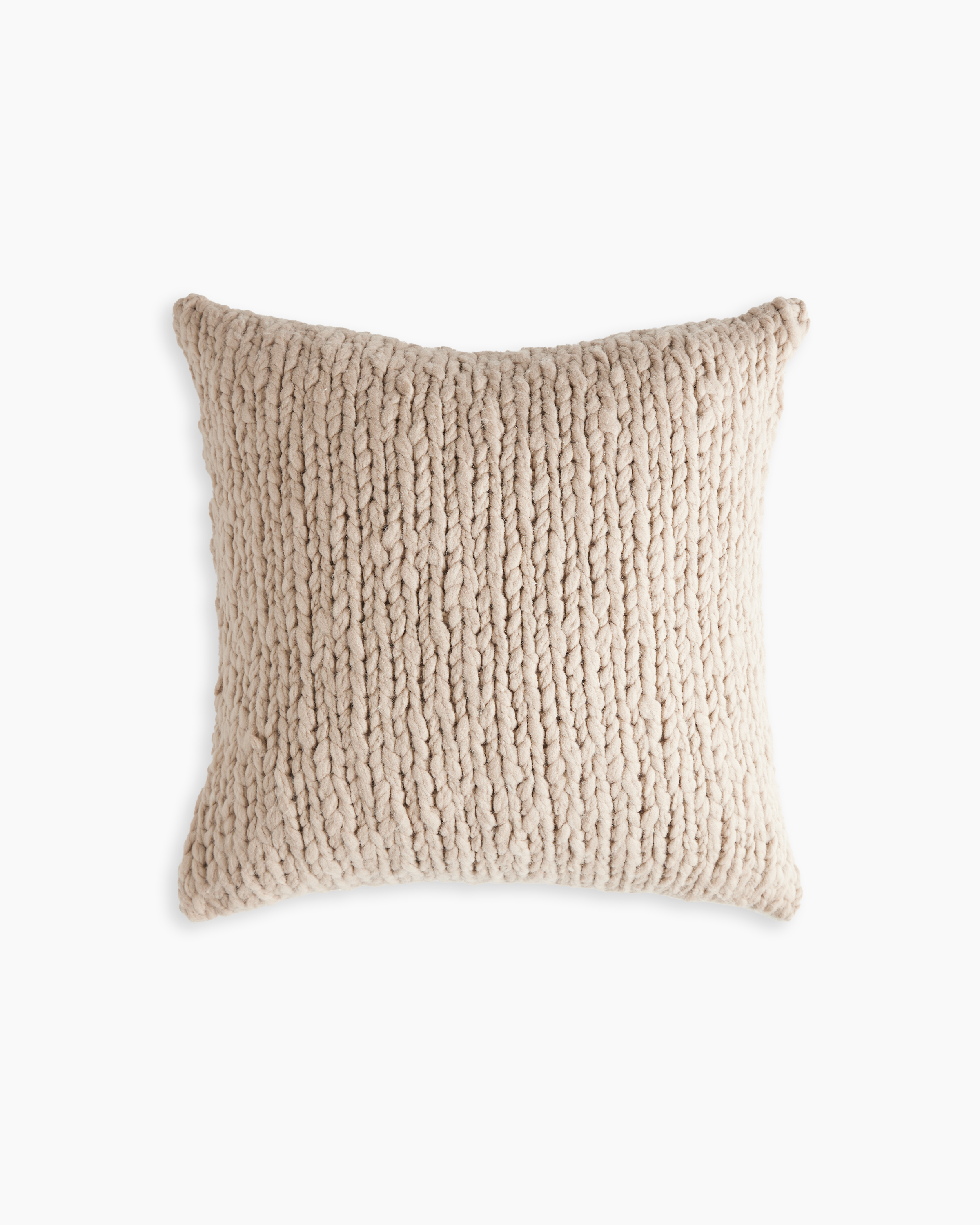 Quince Chunky Hand Knit Wool Pillow Cover In Neutral