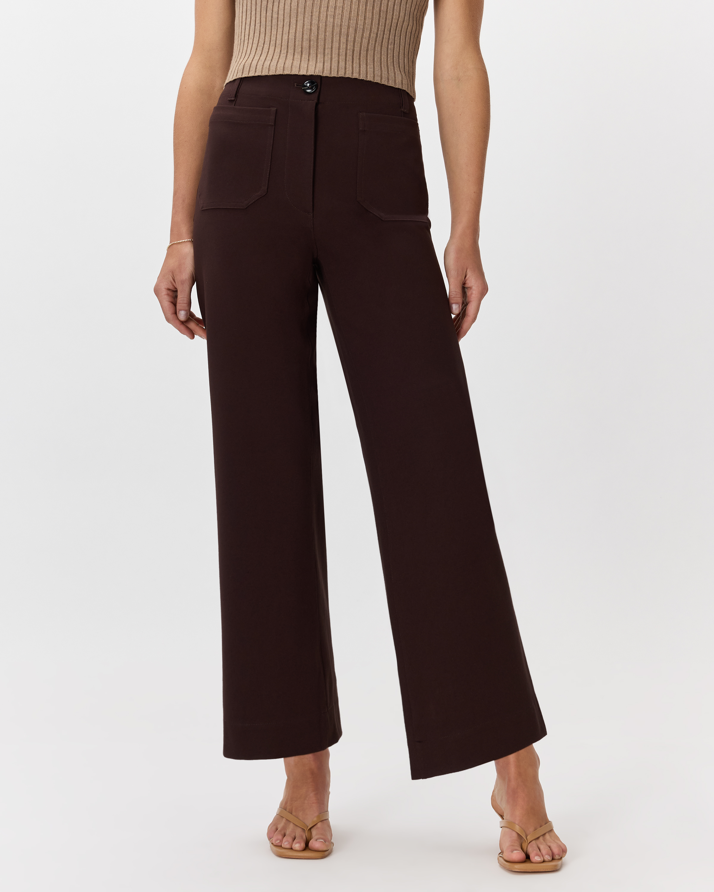 【新品】CARORIE LIGHT PONTE TAPERED PANTS[L] Ultra-Stretch Ponte Tapered Cargo Pants