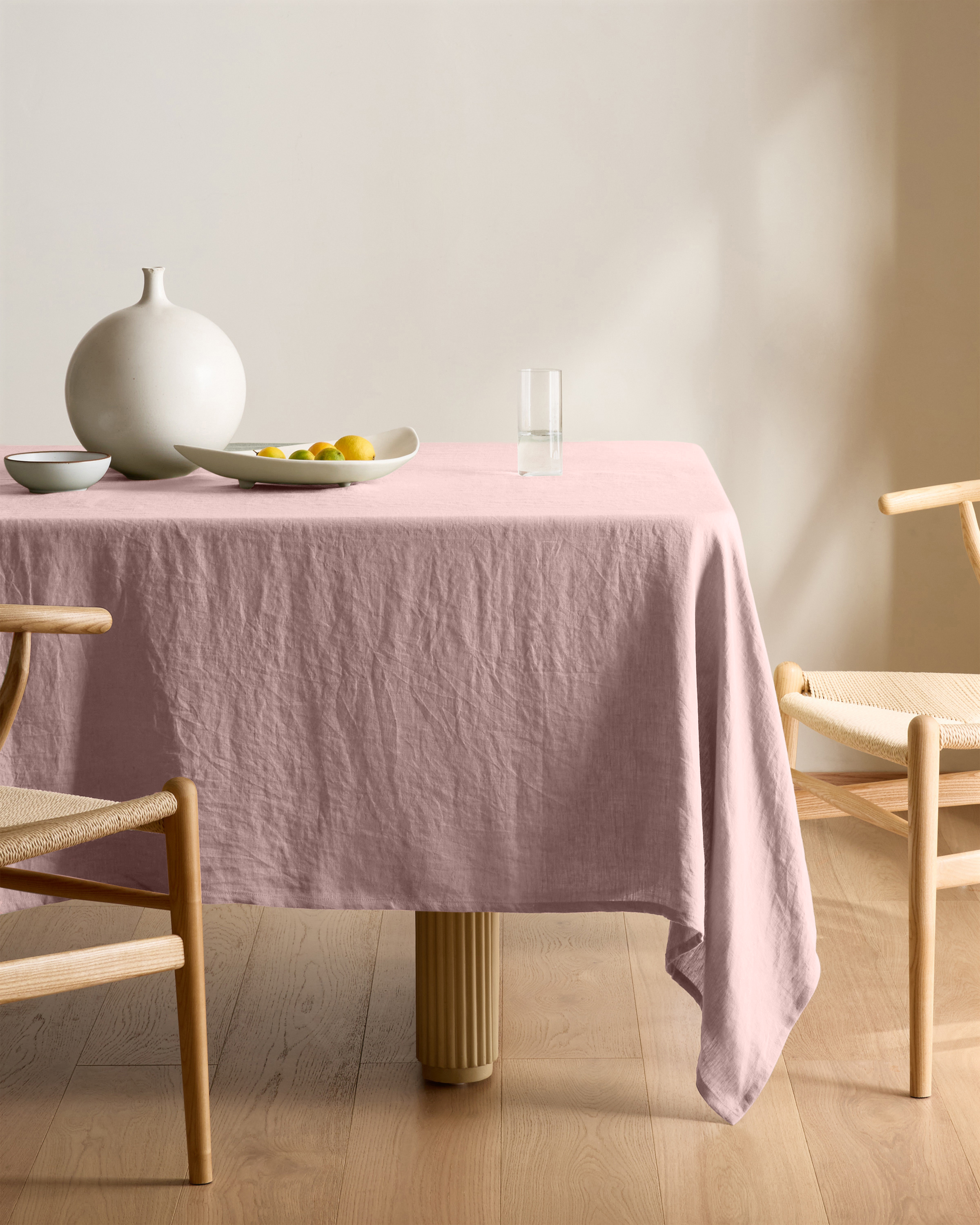 European Linen Tablecloth - Dusty Mauve - 70x90"