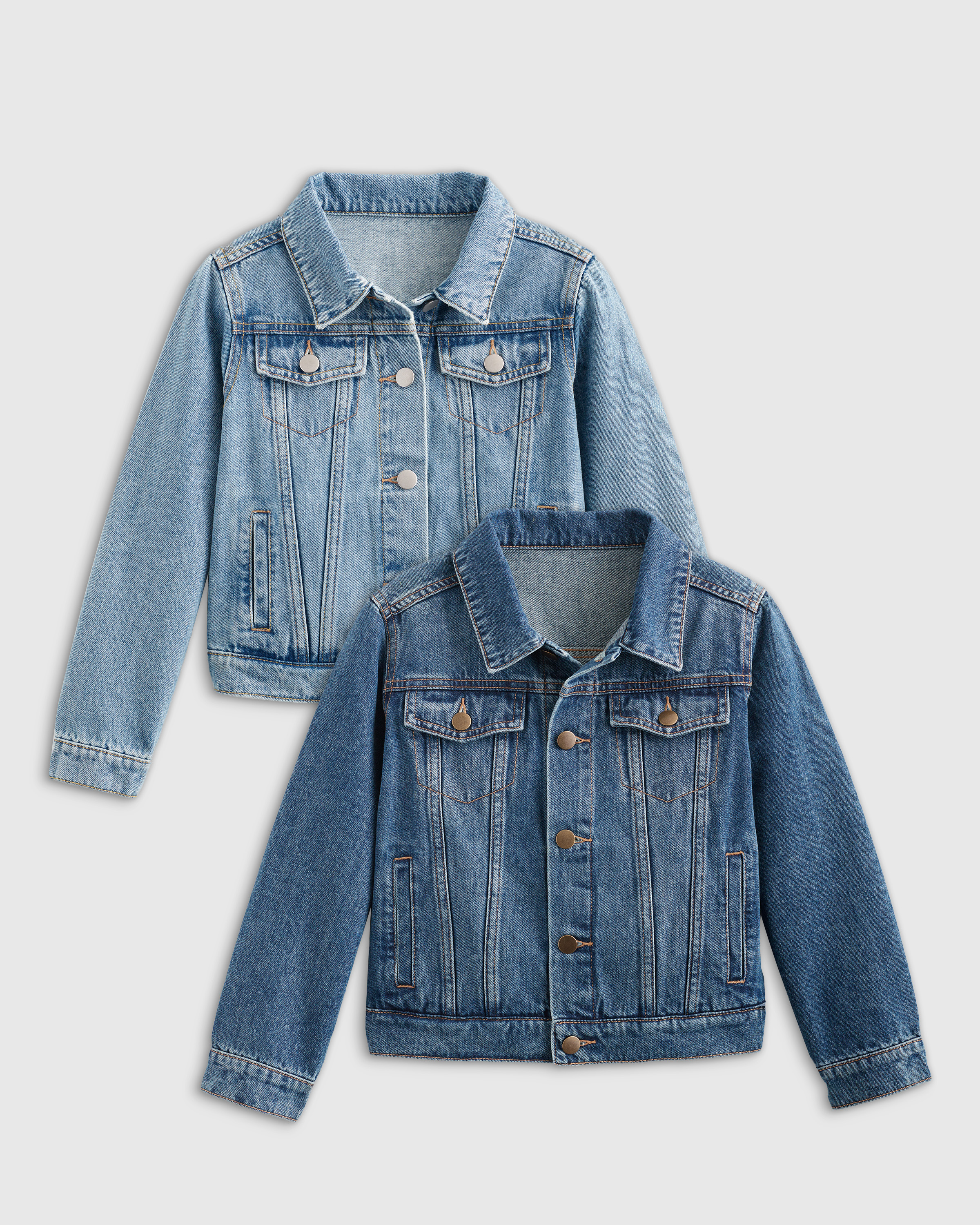 Boy's 100% Cotton Denim Jacket 2-Pack