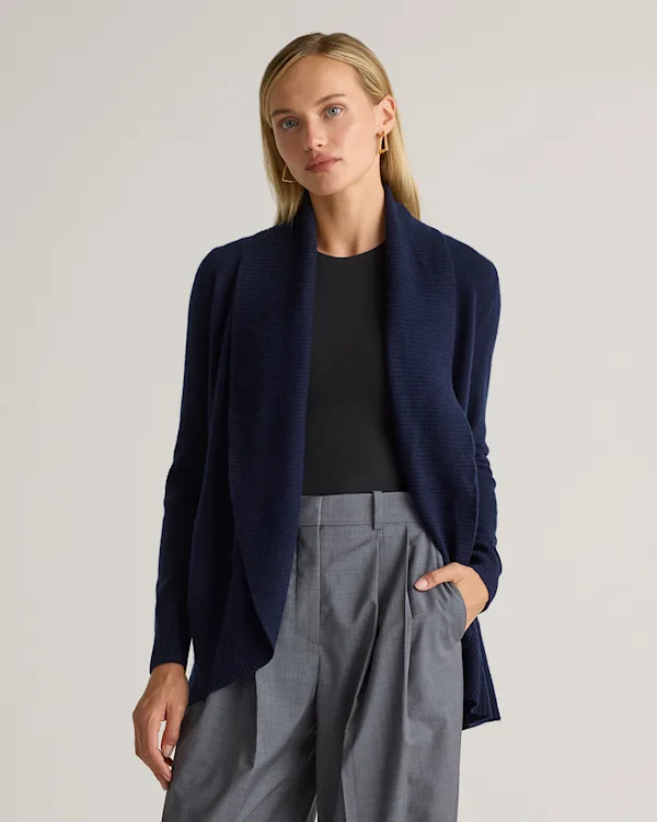 Mongolian Cashmere Open Cardigan Sweater