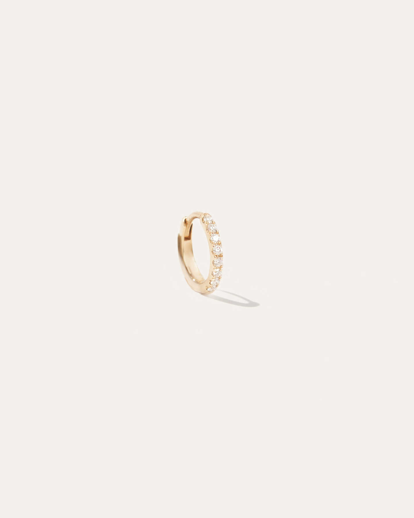 You May Also Like - Pavé Diamond Huggie Solo Hoop - Yellow Gold