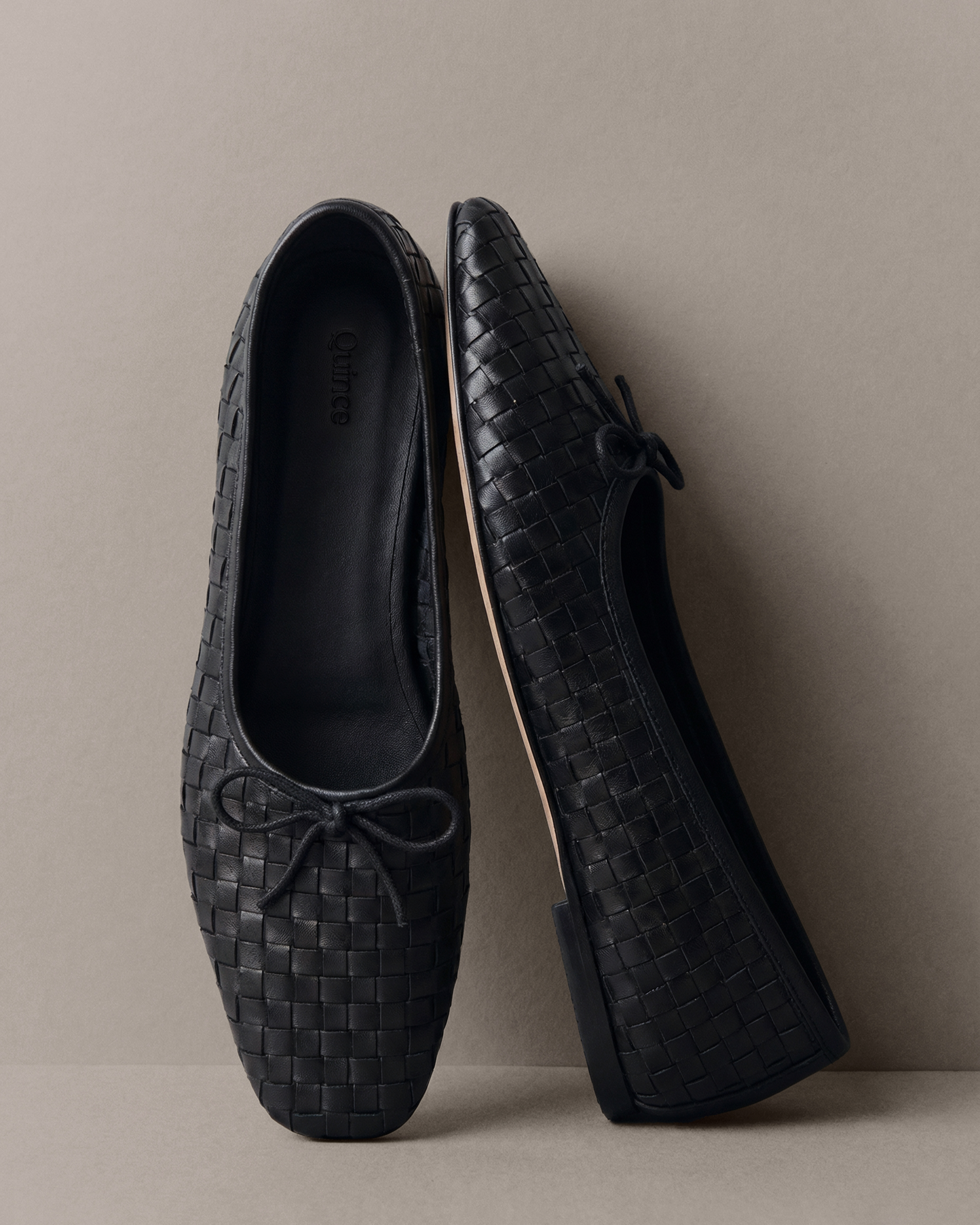 Italian Leather Handwoven Square Toe Ballet Flat