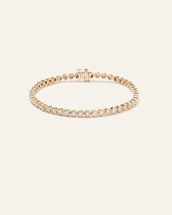 14K Gold Lab Grown Diamond Bezel Set Tennis Bracelet - 2ctw