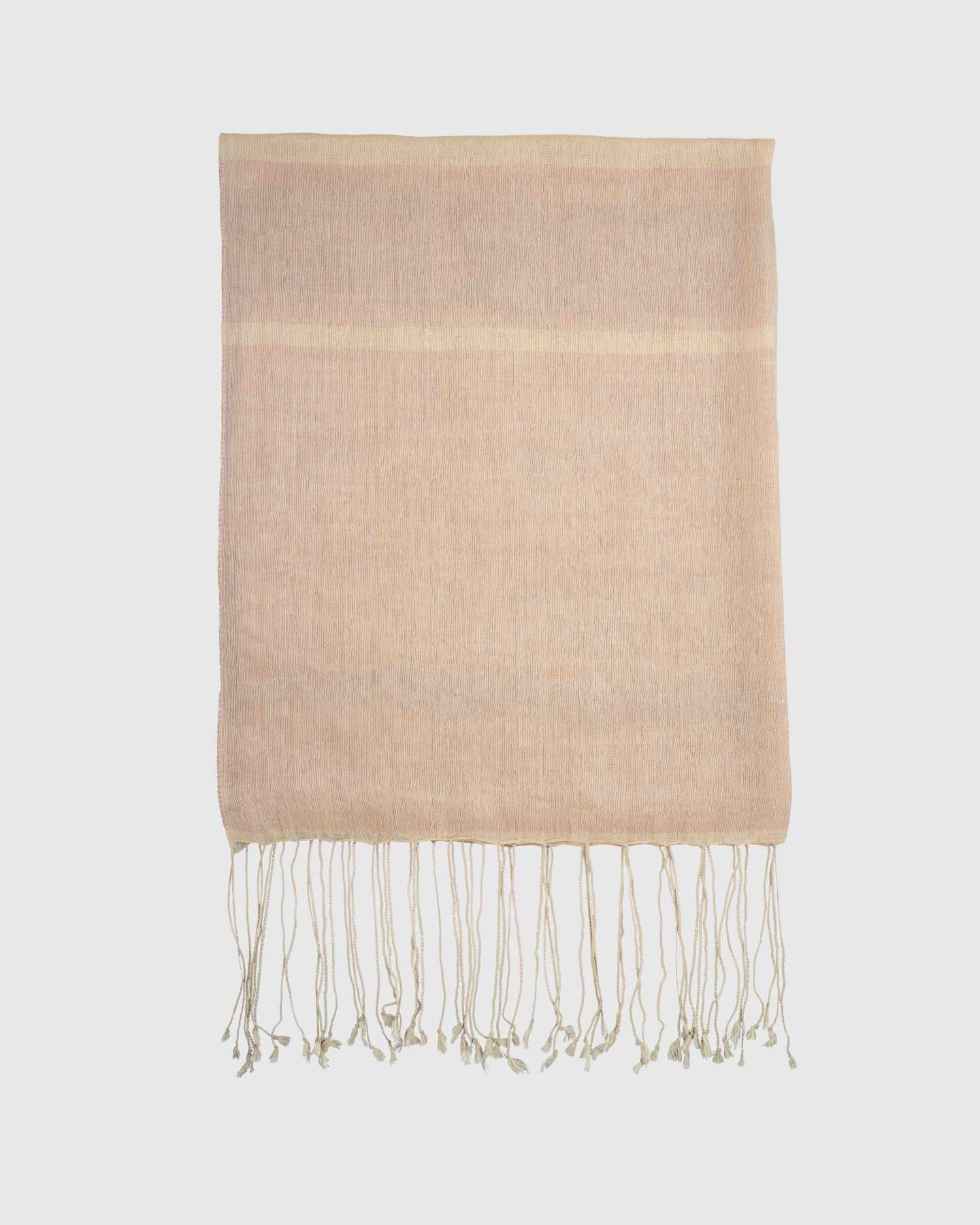 Featherweight Silk Cashmere Colorblock Scarf - Beige - 5 - Thumbnail