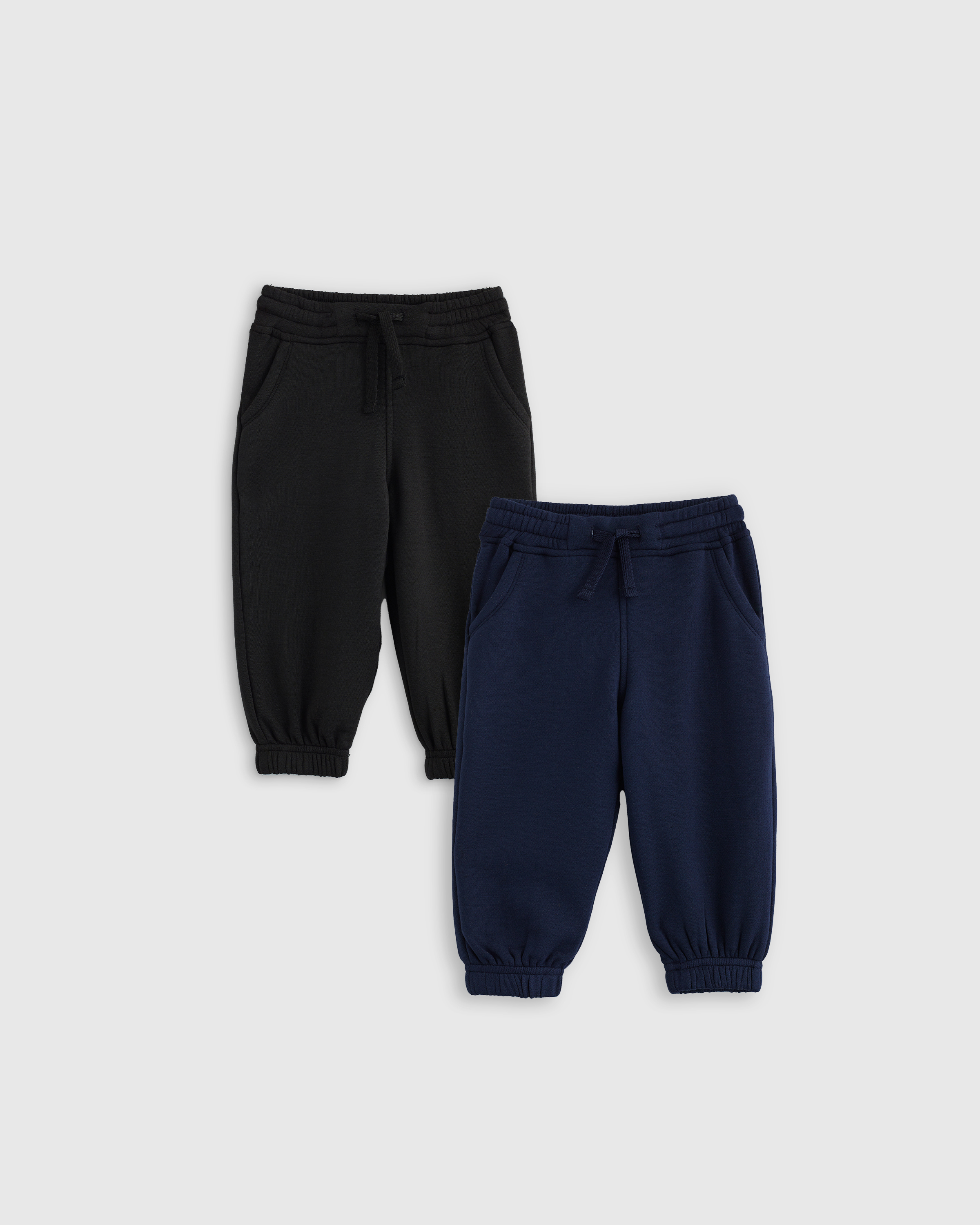 Shop Quince Supersoft Fleece Joggers 2-pack In Black/navy