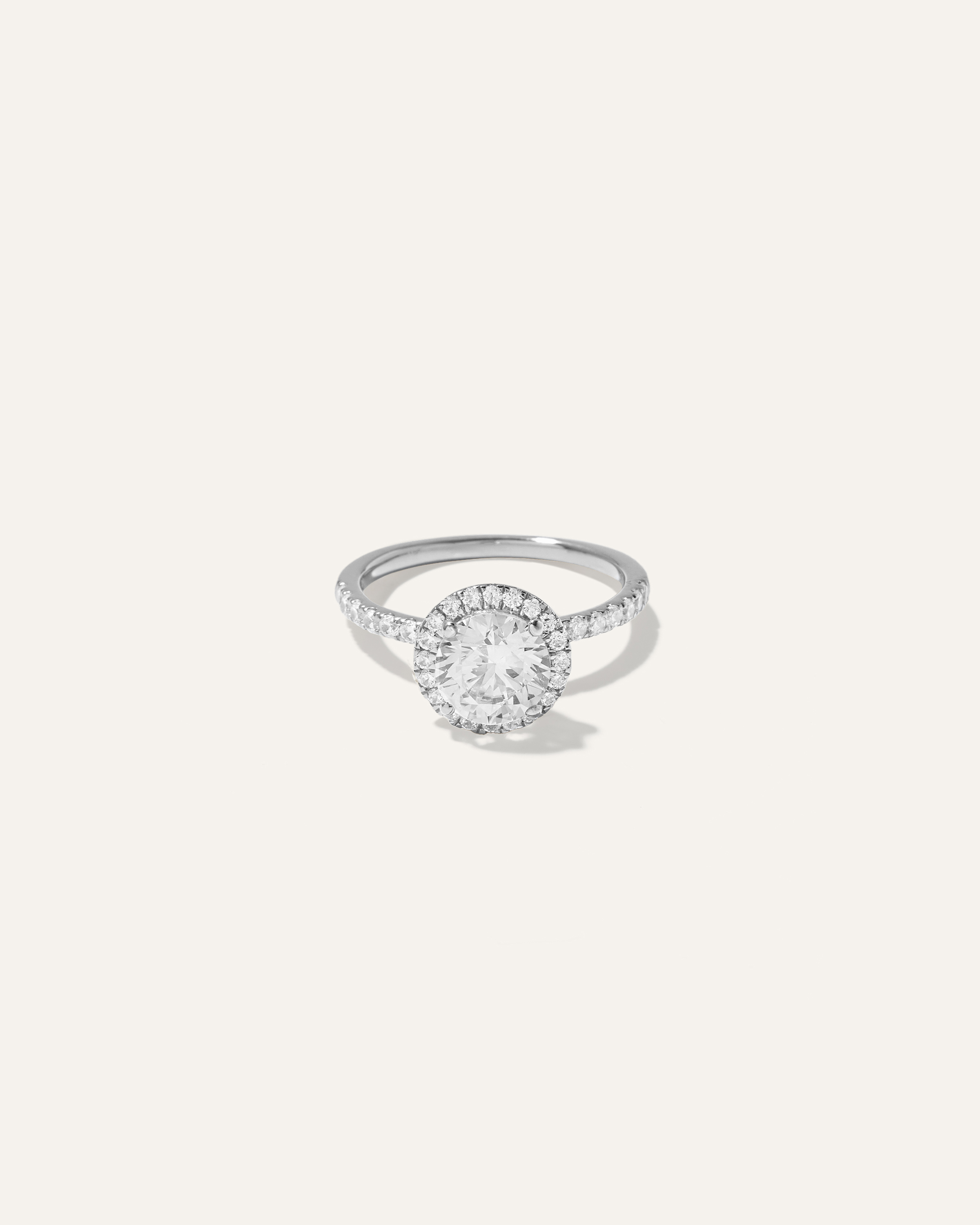 Shop Quince Women's Lab Grown Diamond Round Halo Pave Engagement Ring In White Gold