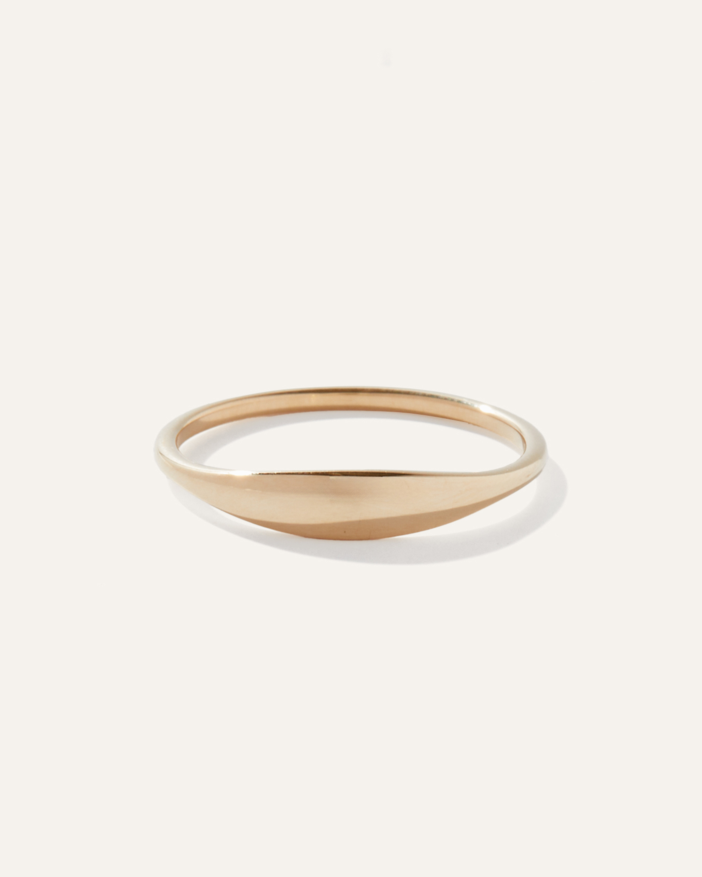 14k Gold Slim Signet Ring