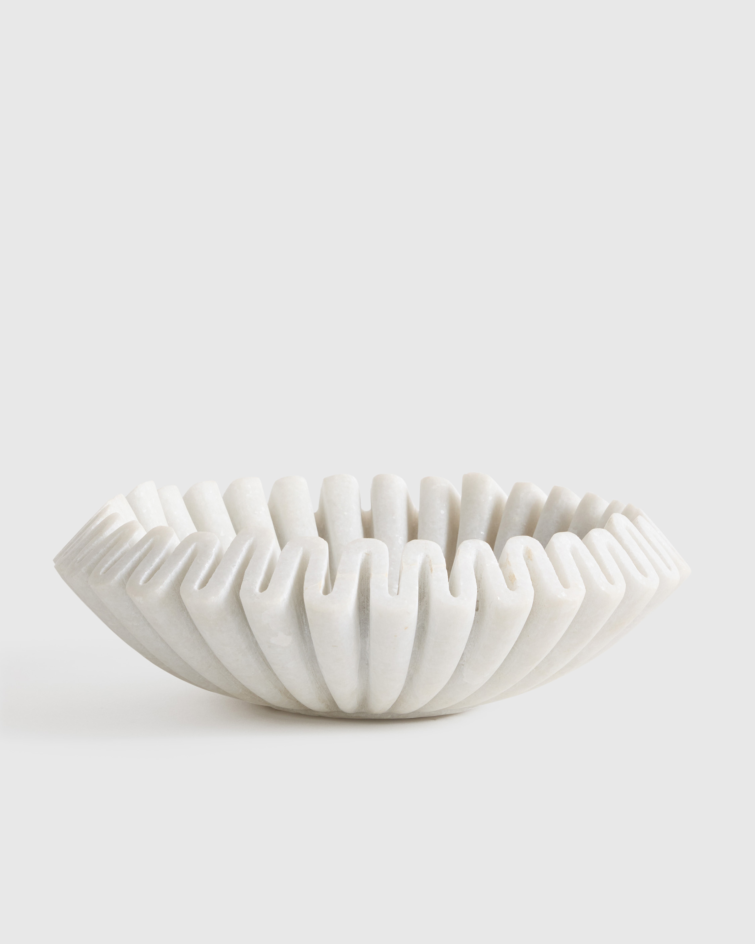 Handcrafted Fluted Marble Decorative Bowl