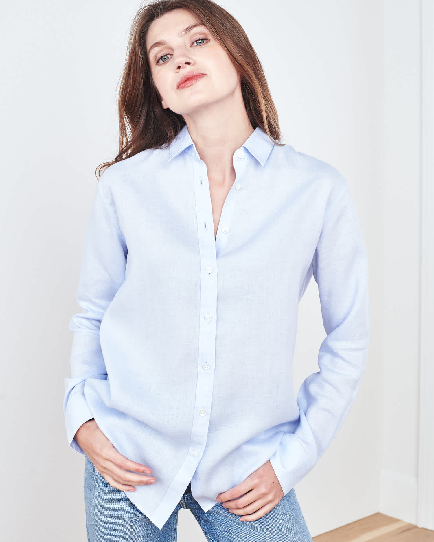 linen shirt women blue 1