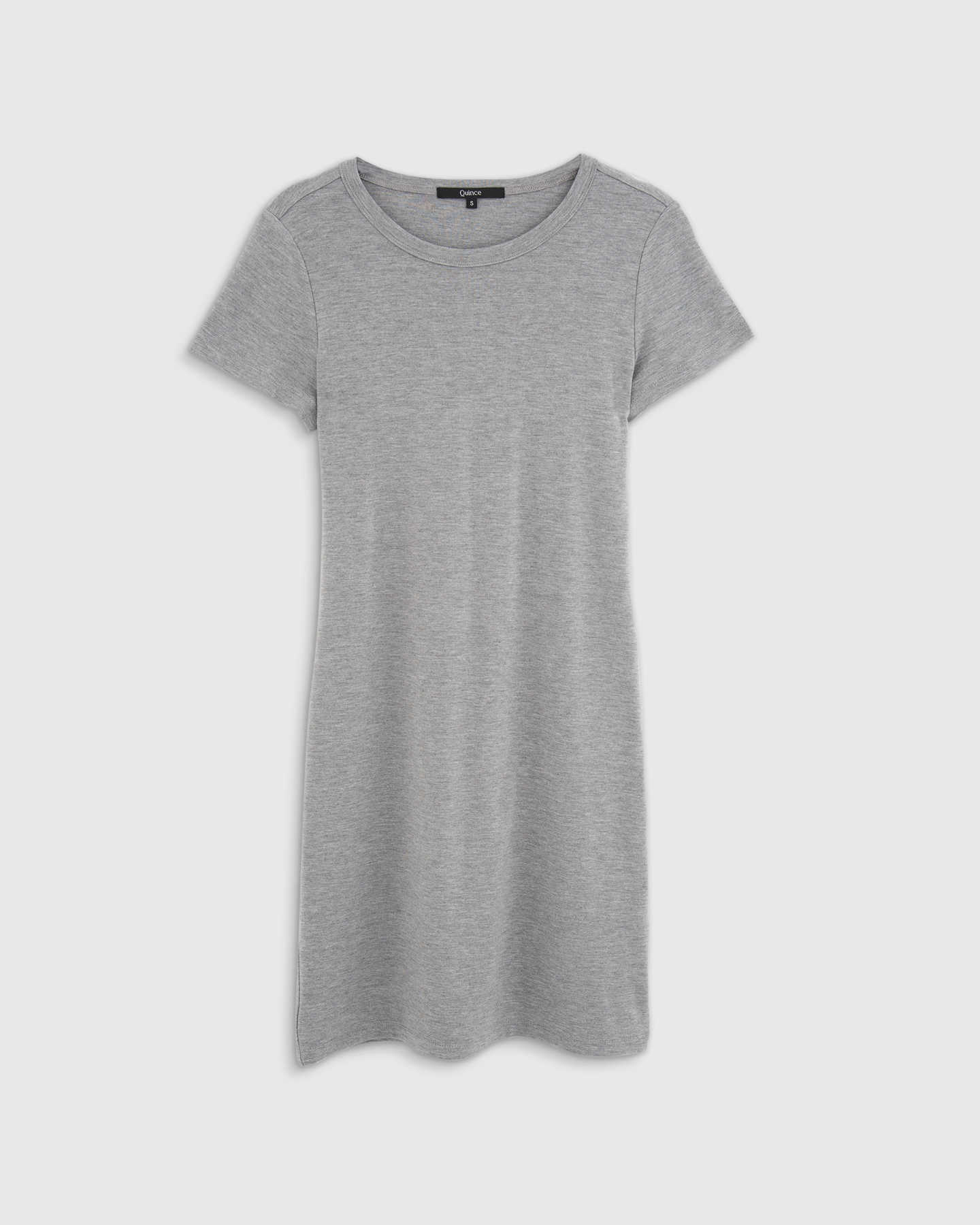 Tencel Jersey T-Shirt Dress - Heather Grey - 6 - Thumbnail