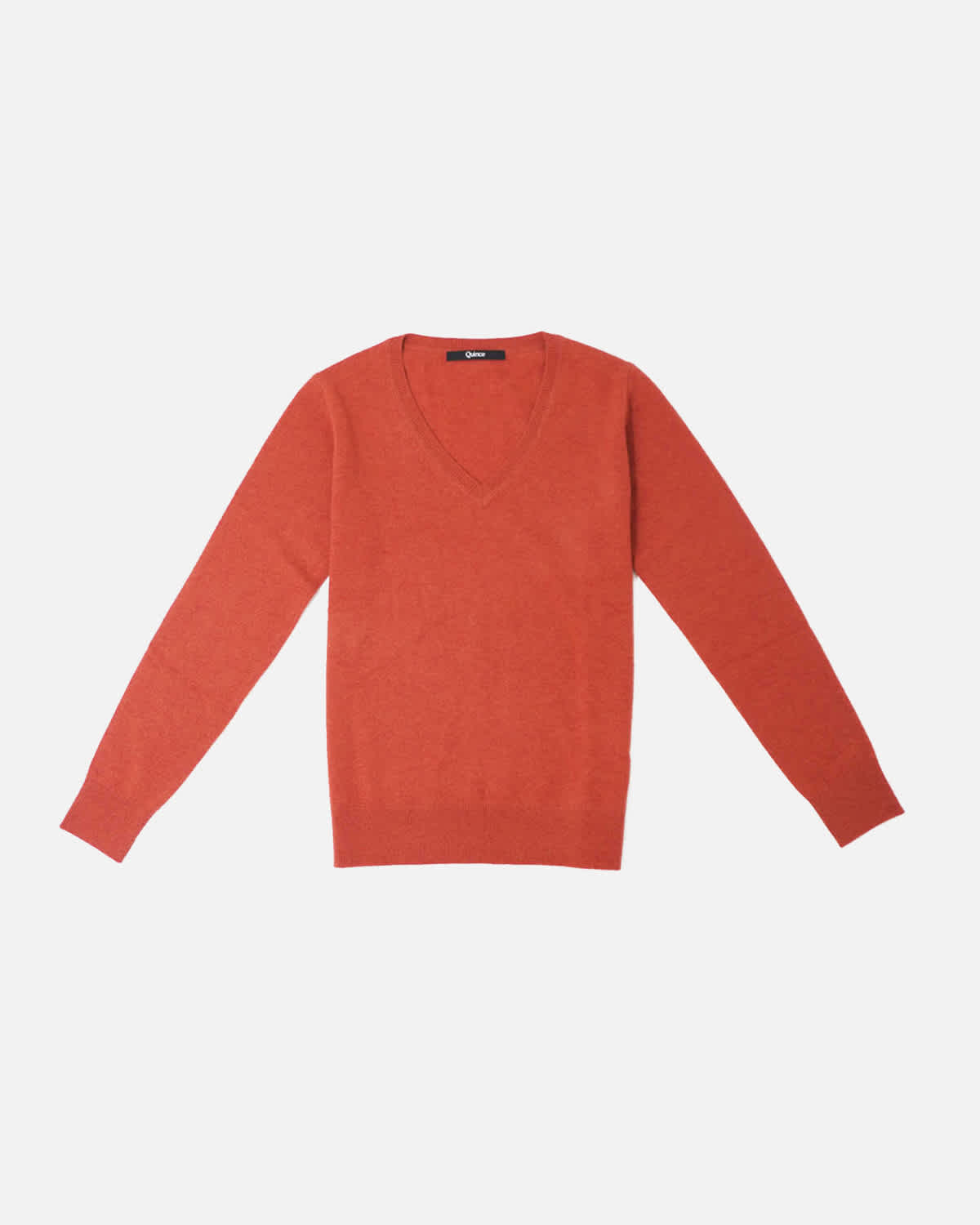 red cashmere v-neck sweater for women
