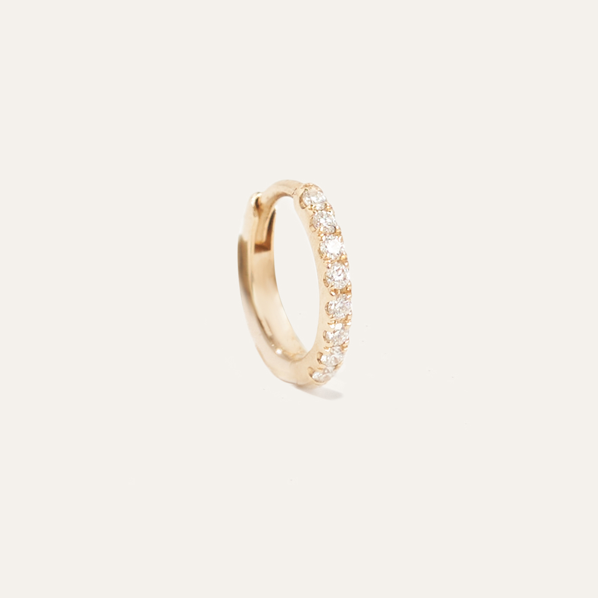 Quince Women's Pavé Diamond Huggie Solo Hoop In Yellow Gold
