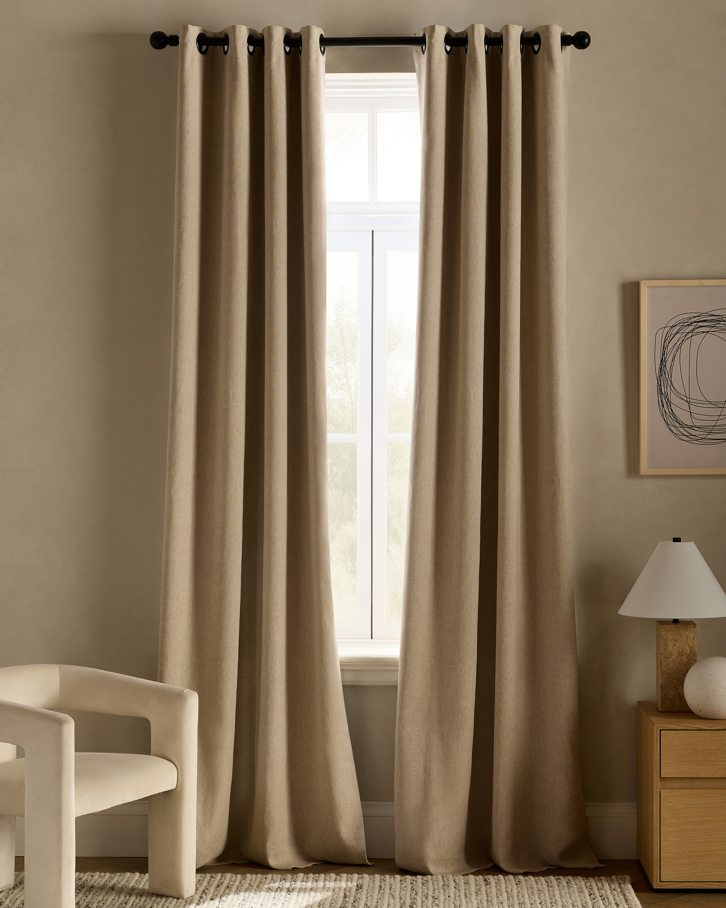 European Linen Grommet Room Darkening Curtain by Quince