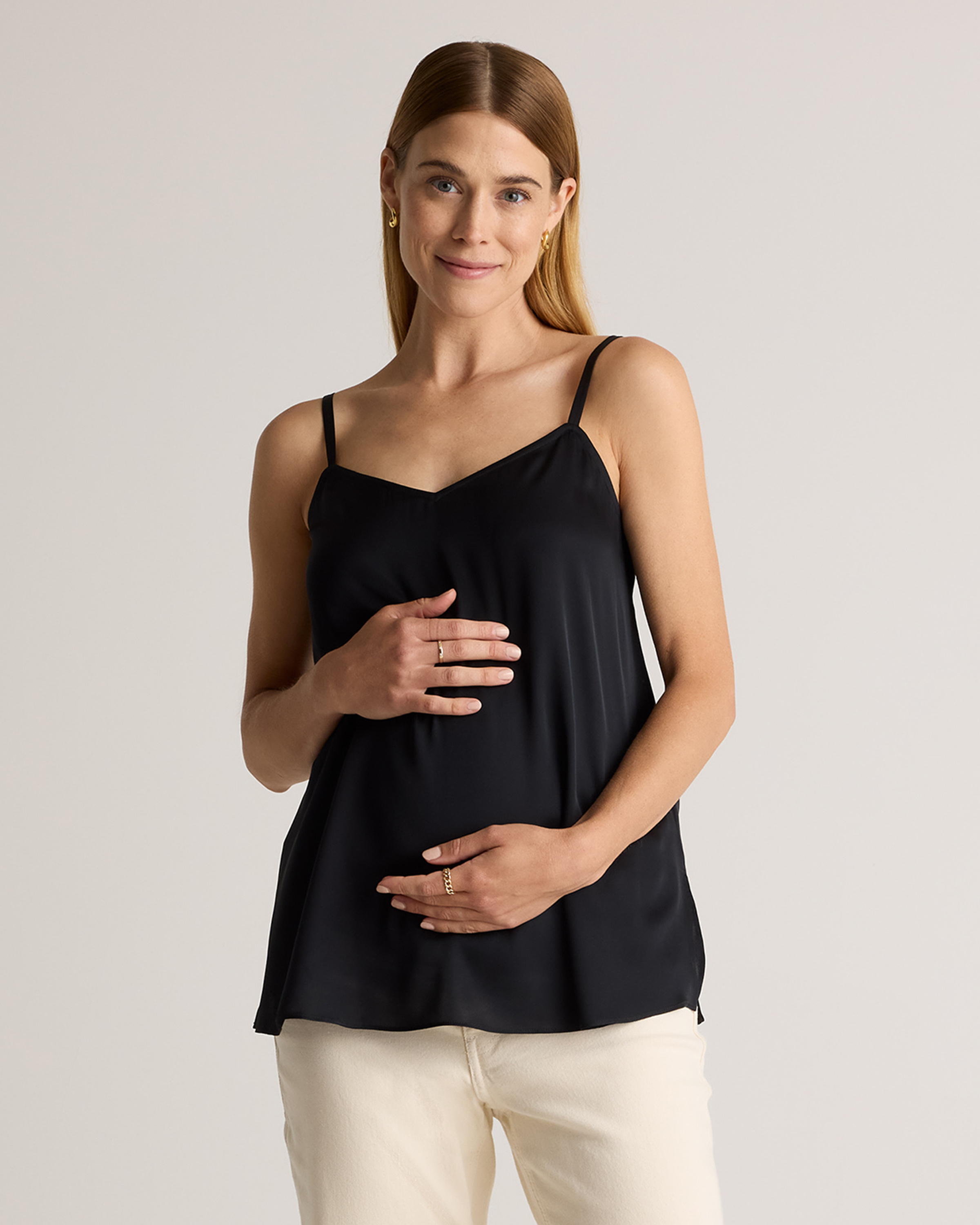 Washable Stretch Silk V-Neck Maternity Cami