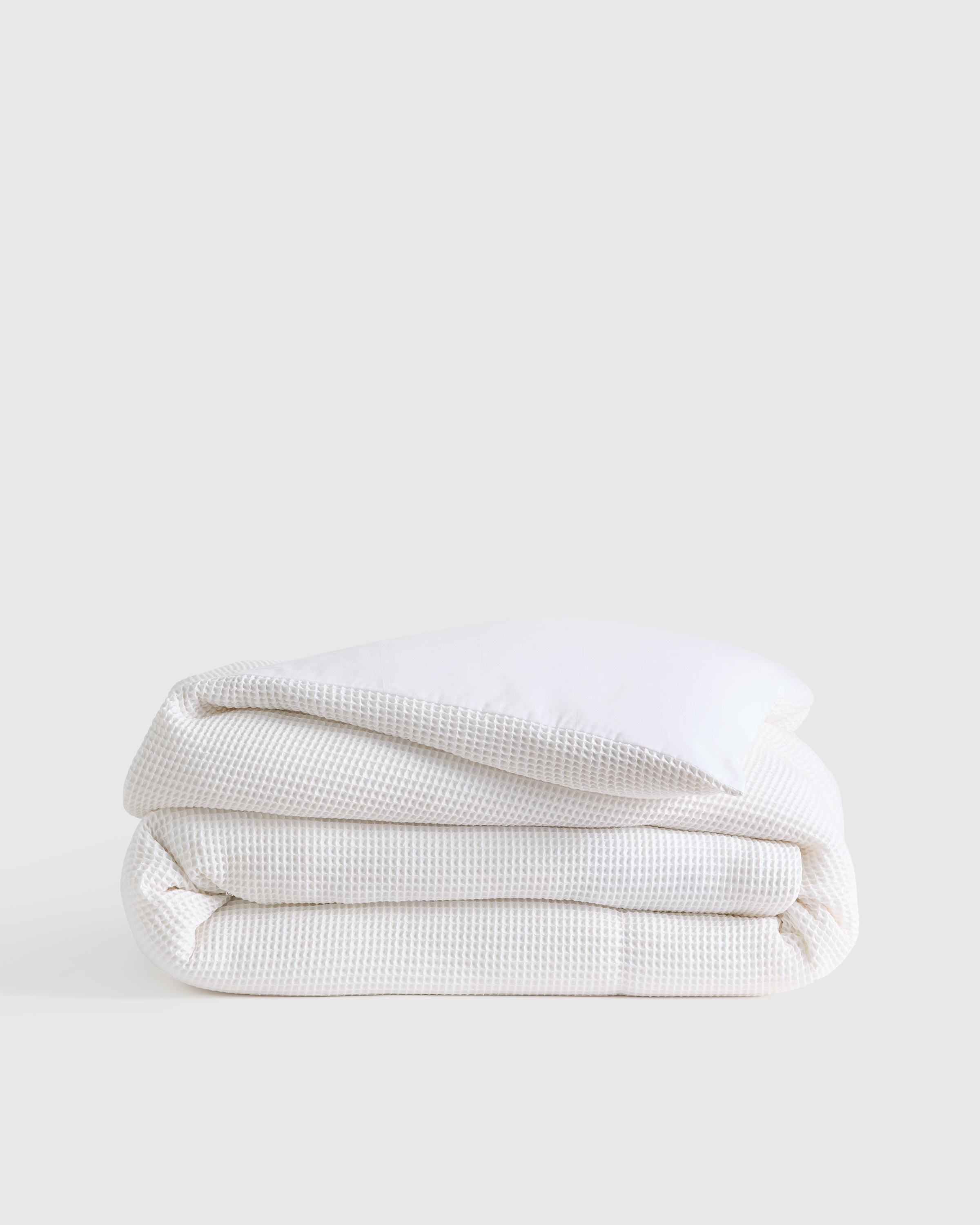 Organic Waffle Duvet Cover in Dove