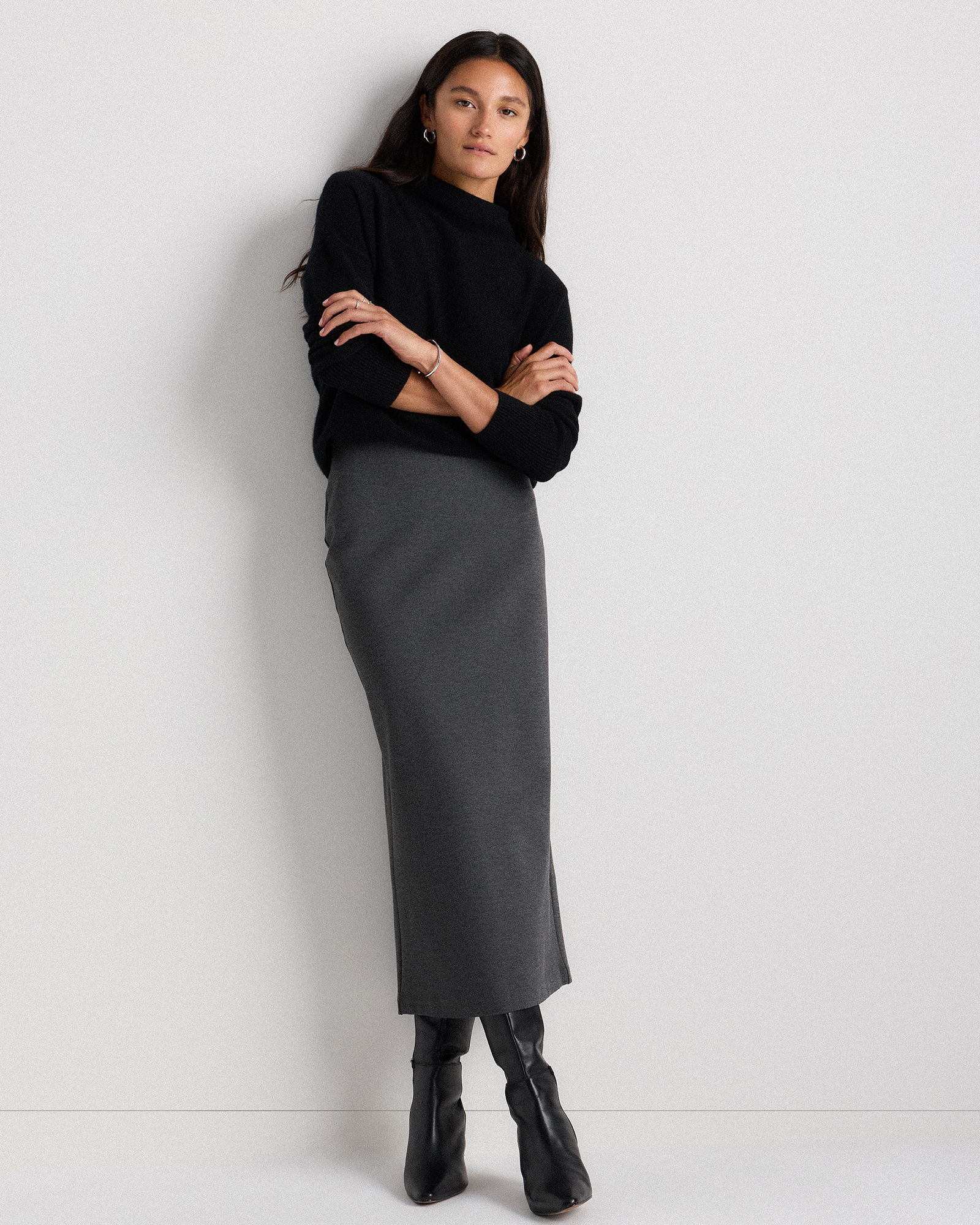 Ultra-Stretch Ponte Maxi Pencil Skirt 3