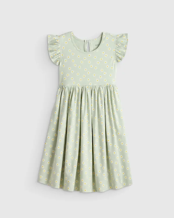 Organic Cotton Sleeveless Ruffle Dress 