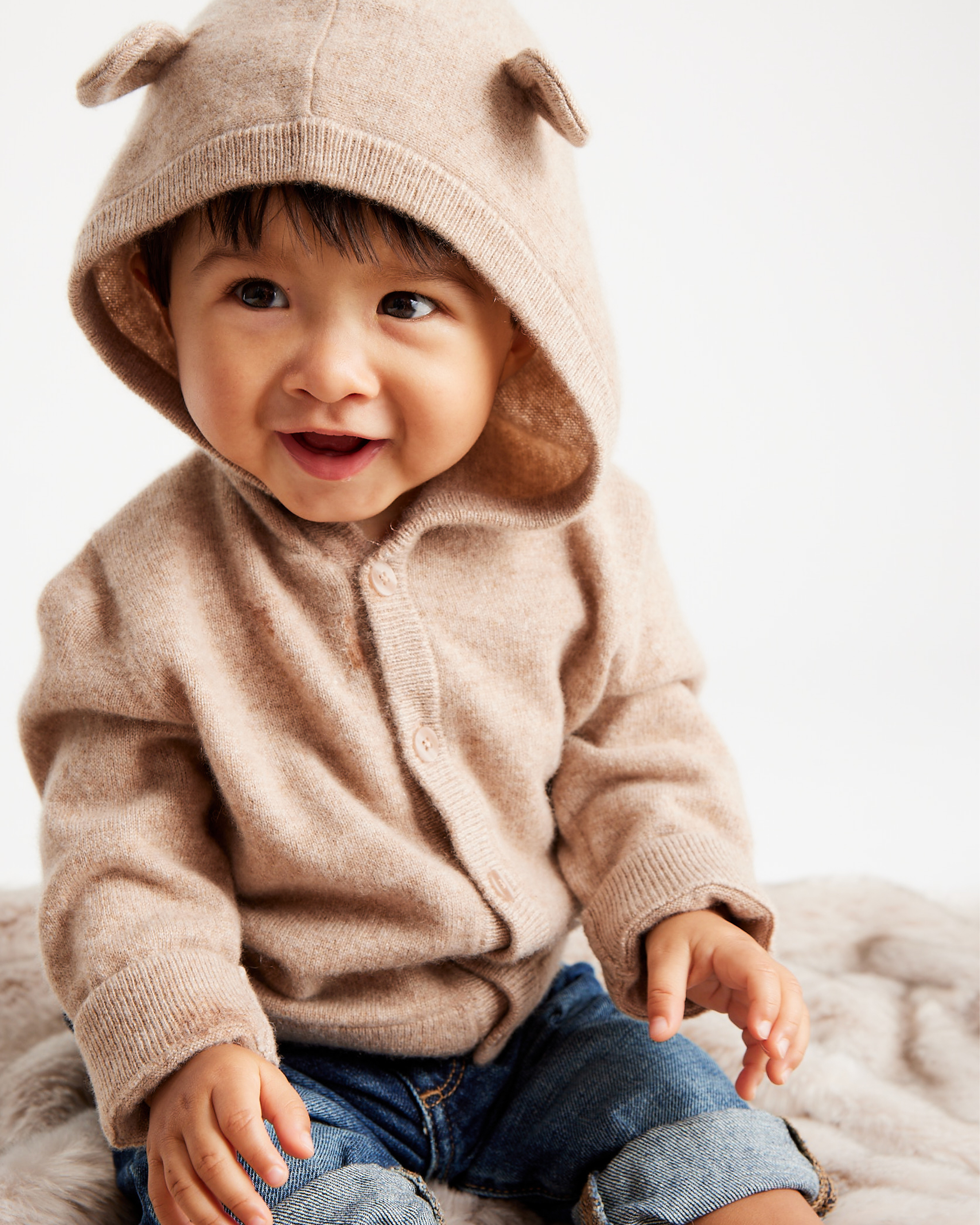 Washable Cashmere Hooded Cardigan - thumbnail 3