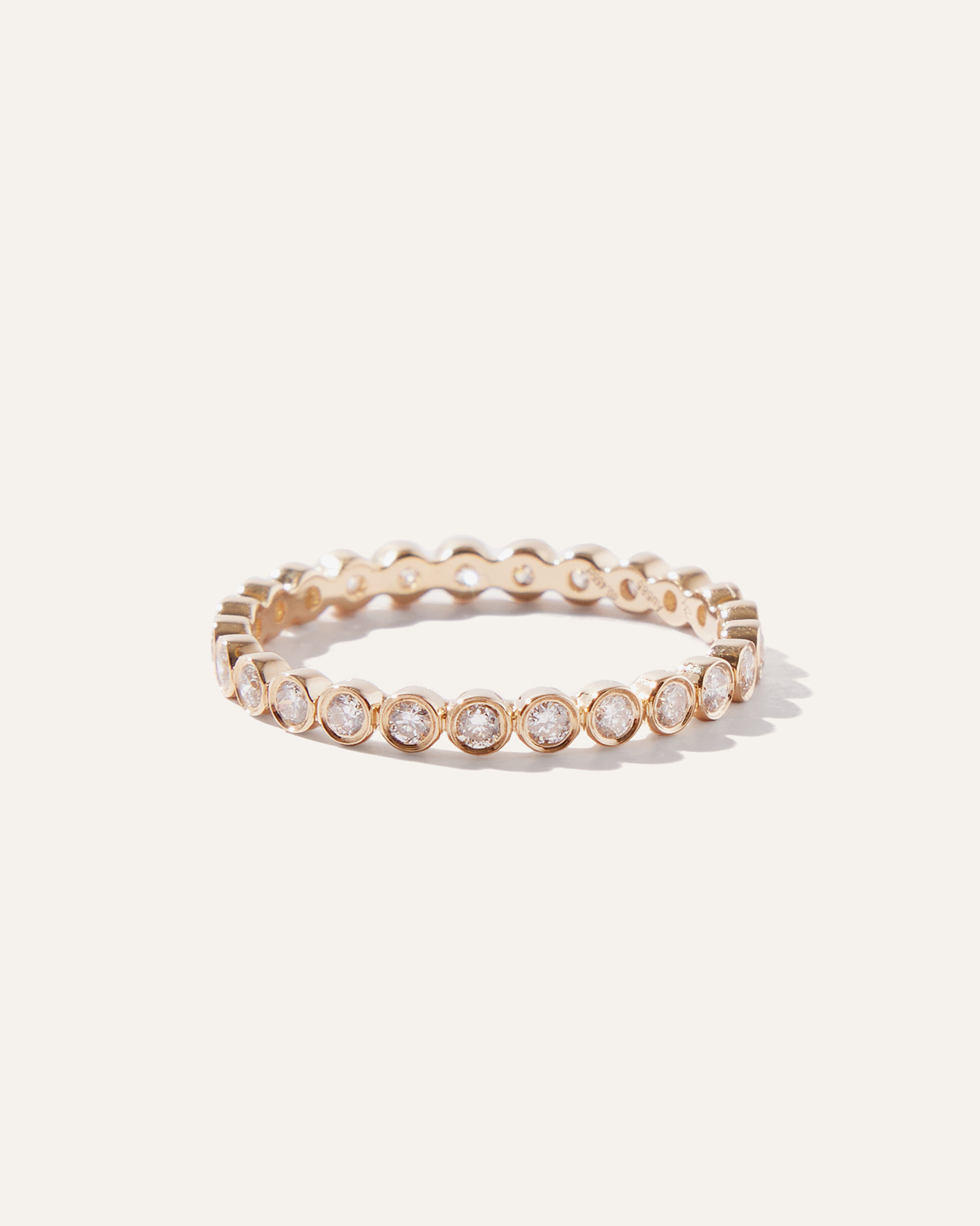 14K Gold Diamond Bezel Eternity Band in Yellow Gold