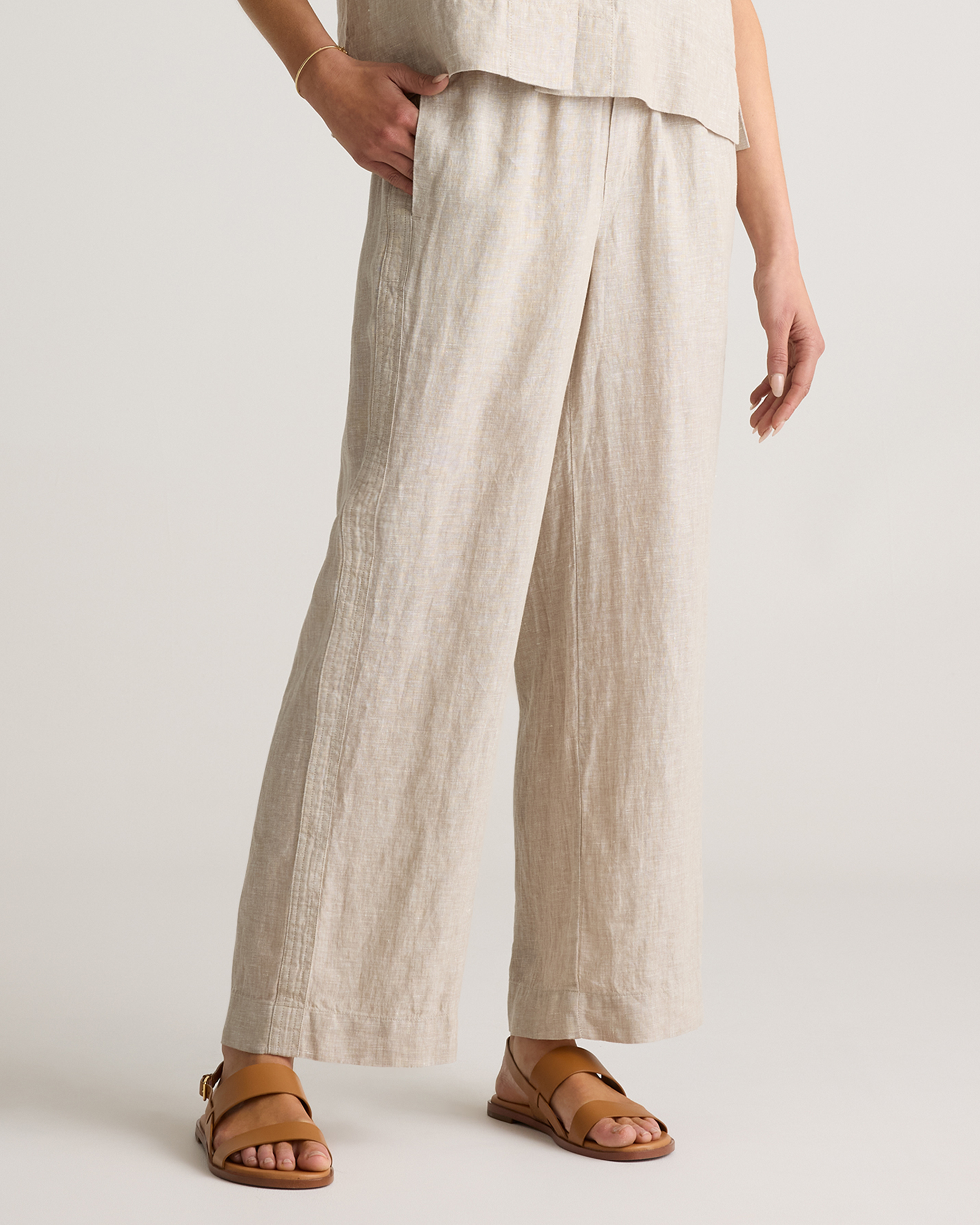 100% European Linen Wide Leg Pants